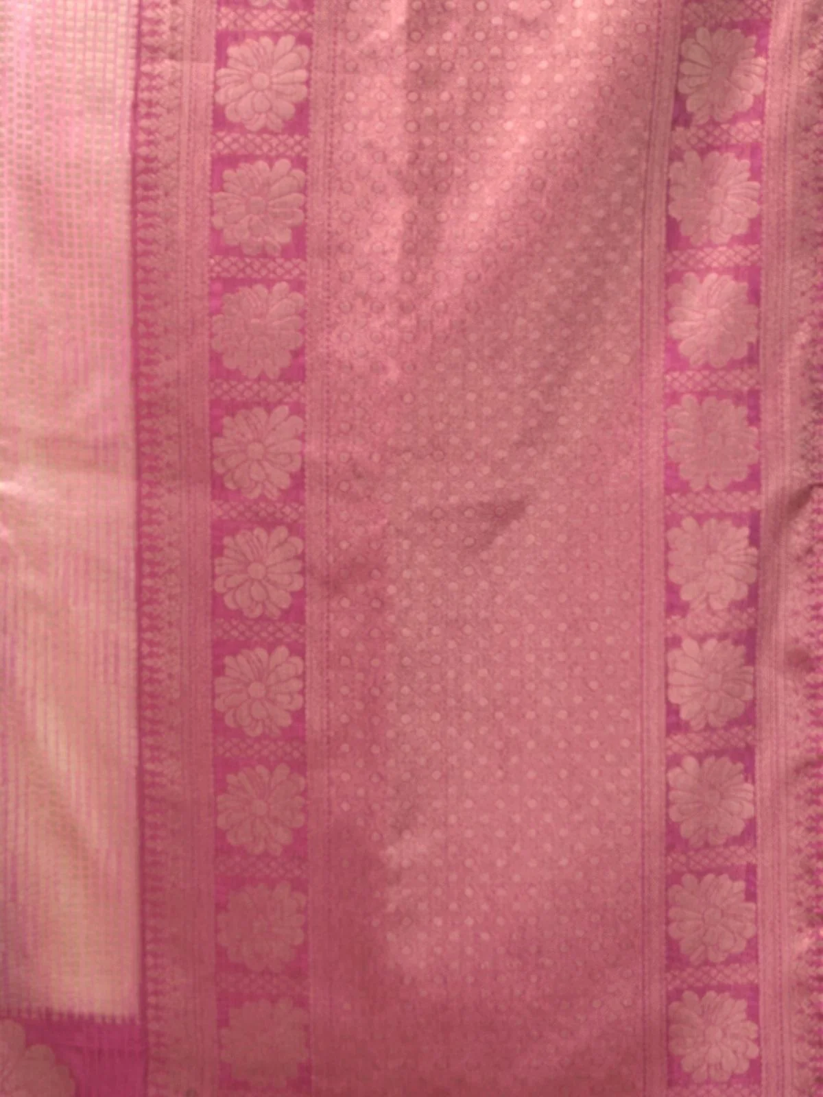Odette Pink Cotton Blend Printed Saree For Women - Image 6
