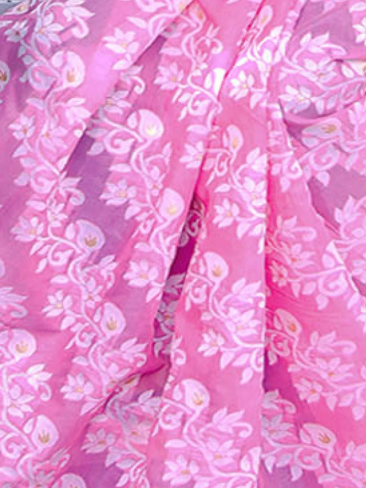 Odette Pink Cotton Blend Woven Saree With Unstitched Blouse For Women - Image 4