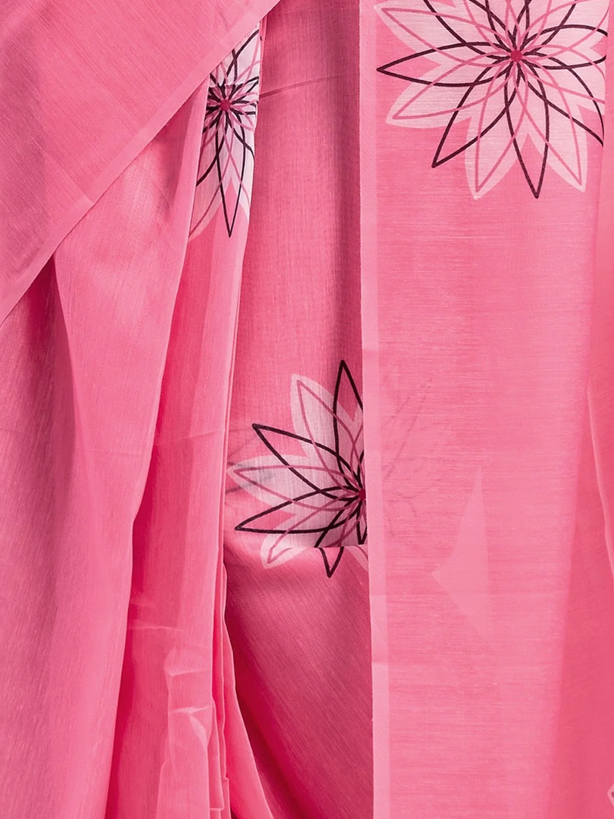 Odette Pink Cotton Linen Zari Work Saree For Women - Image 5