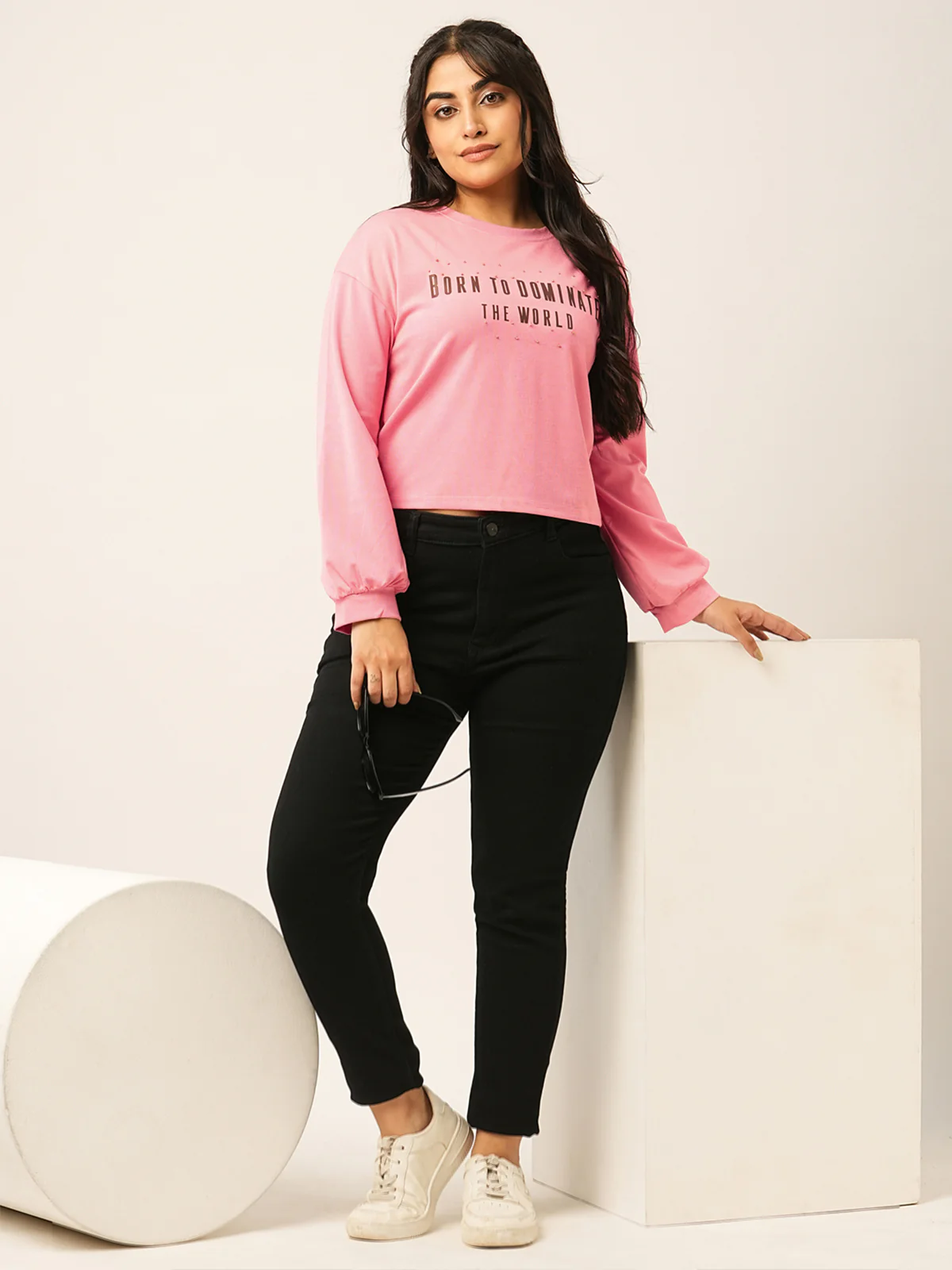 Odette Pink Cotton Printed Top For Women - Image 5