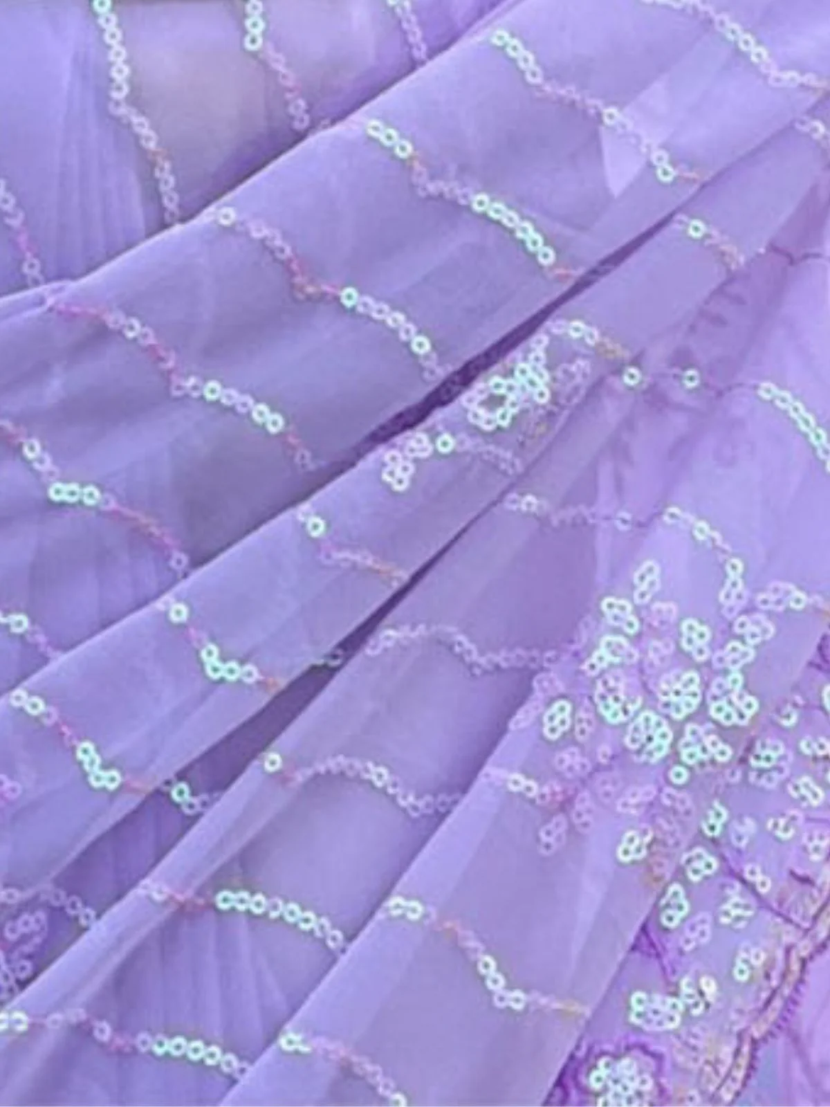 Odette Pink Embellished Soft Georgette Saree With Unstitched Blouse For Women - Image 3