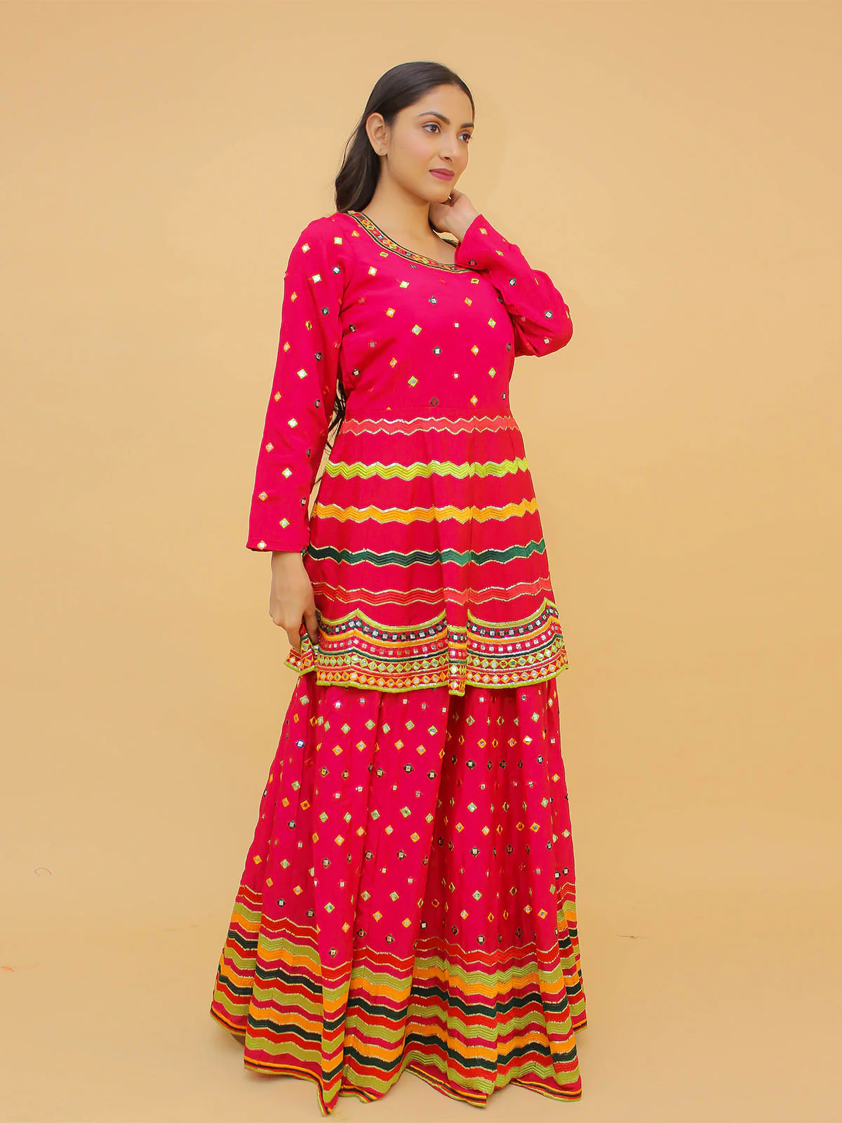 Odette Pink Embroidered Art Silk Stitched Lehenga With Blouse For Women - Image 2