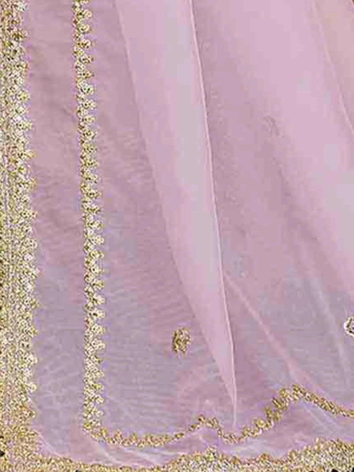 Odette Pink Embroidered Organza Saree With Unstitched Blouse For Women - Image 5