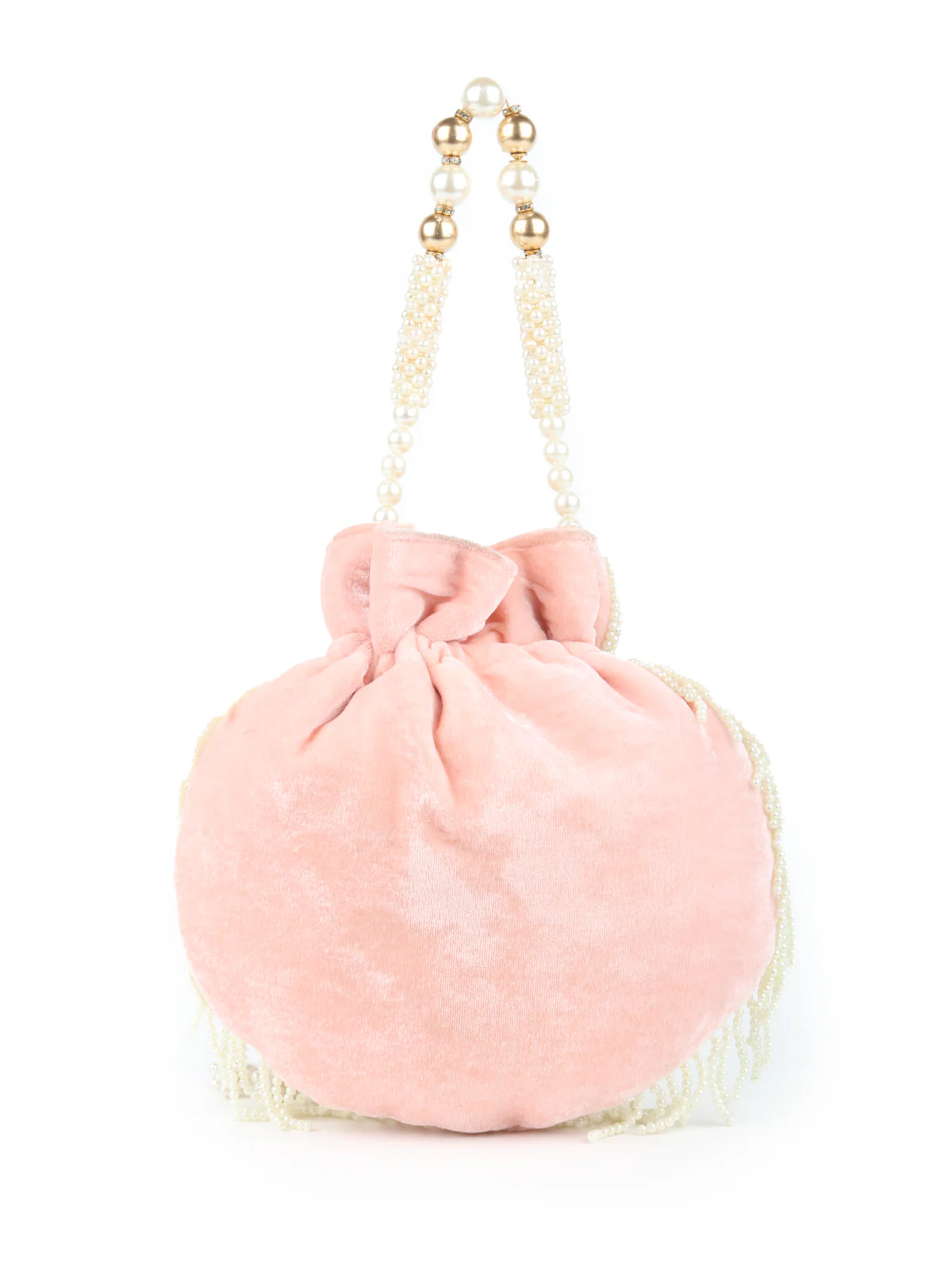 Odette Pink Embroidered Potli Bag For Women - Image 5