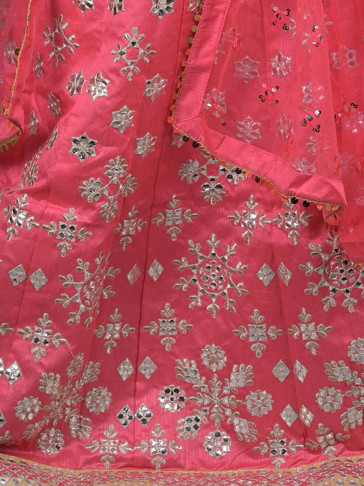 Odette Pink Embroidered Silk Blend Stitched Lehenga Set For Women - Image 5