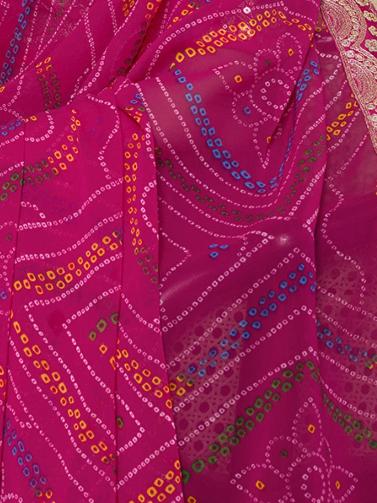 Odette Pink Georgette Printed Saree For Women - Image 5