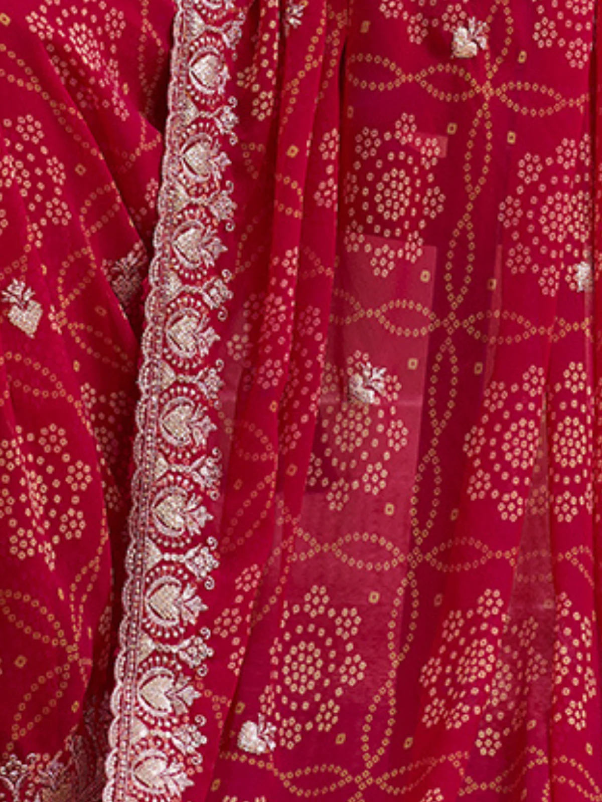 Odette Pink Georgette Printed Saree For Women - Image 5