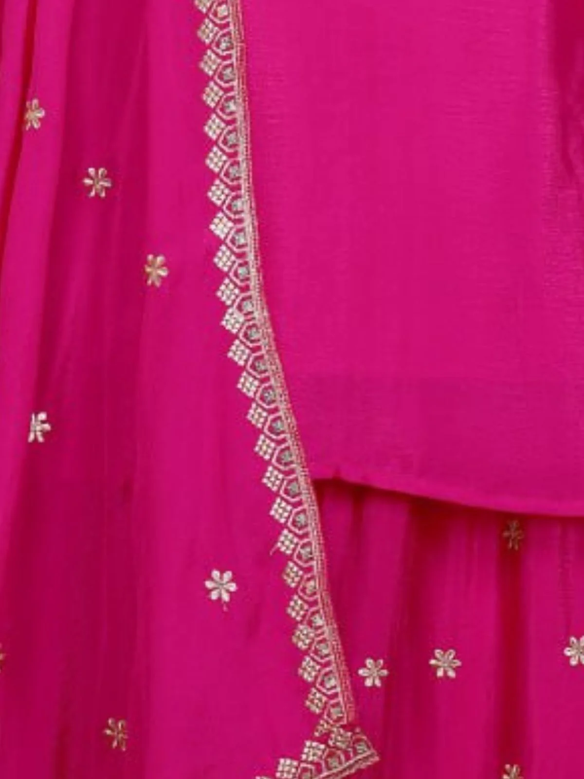 Odette Pink Georgette Solid Stitched Kurta Set For Women - Image 5