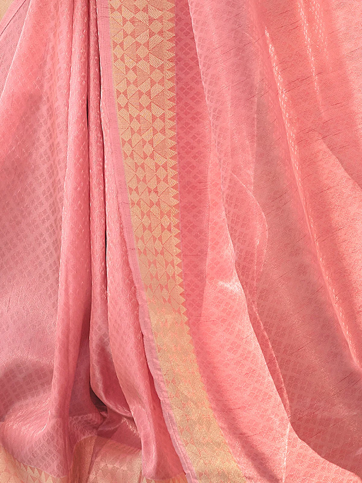 Odette Pink Linen Tissue Saree for Women With Unstitched Blouse - Image 3