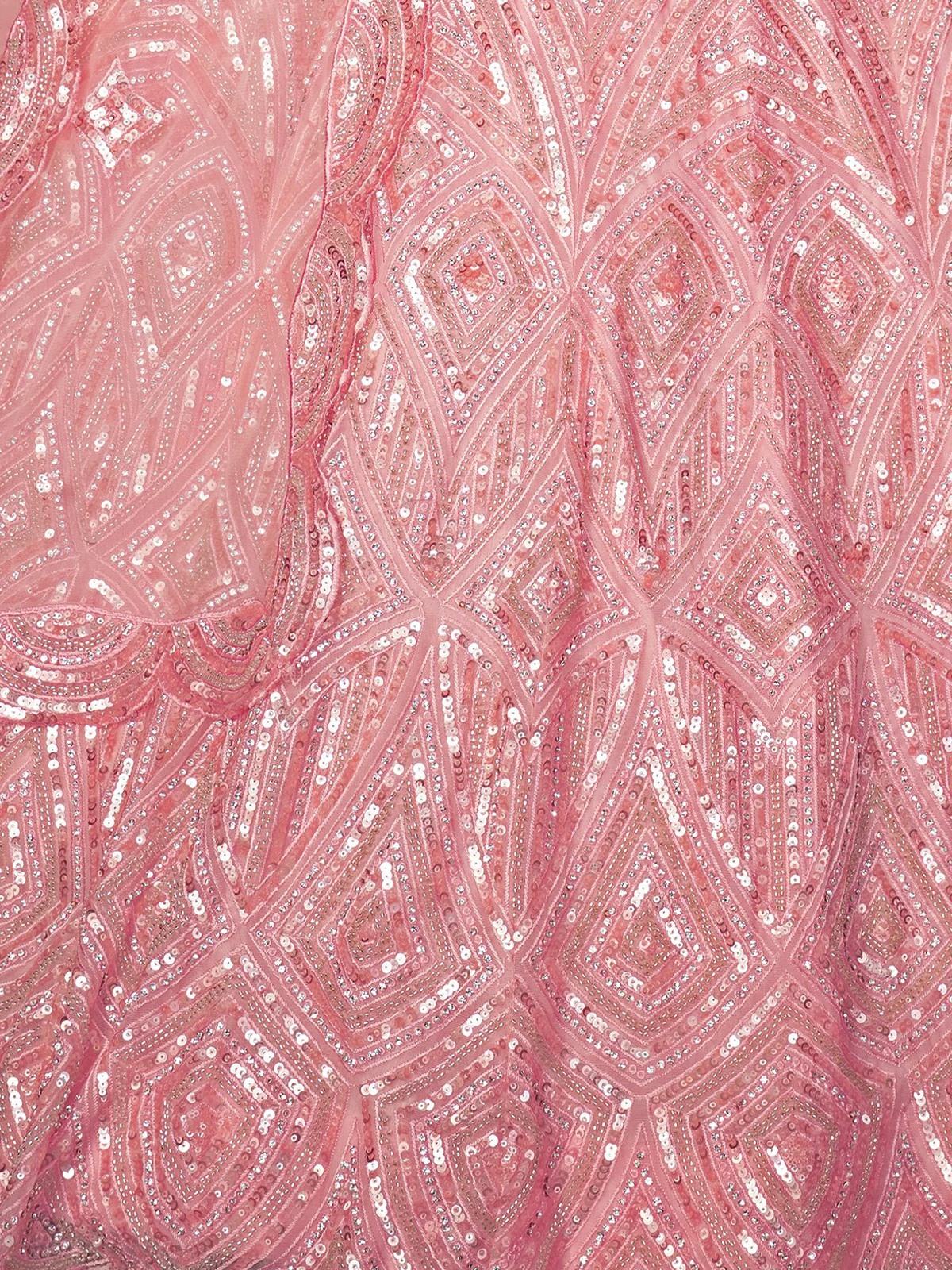 Odette Pink Net Embellished Semi Stitched Lehenga With Unstitched Blouse for Women - Image 5