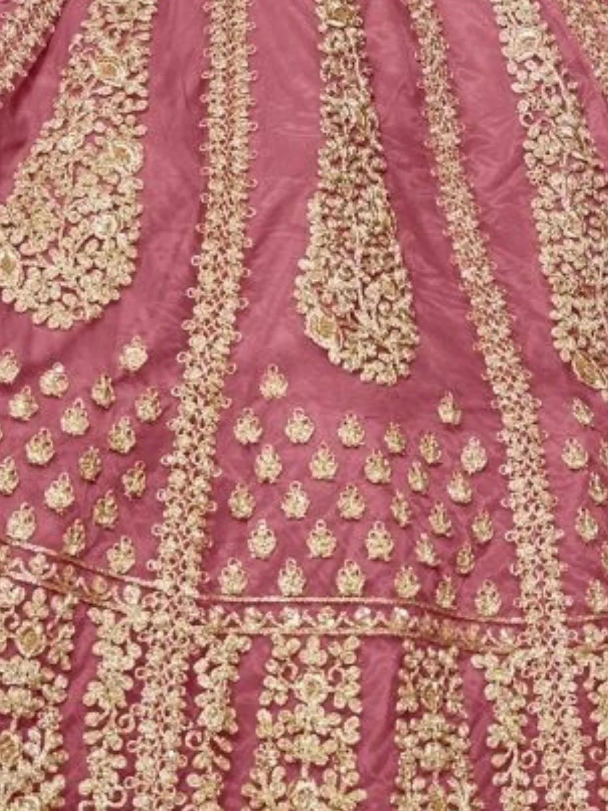 Odette Pink Net Embroidered Semi-Stitched lehenga For Women - Image 5