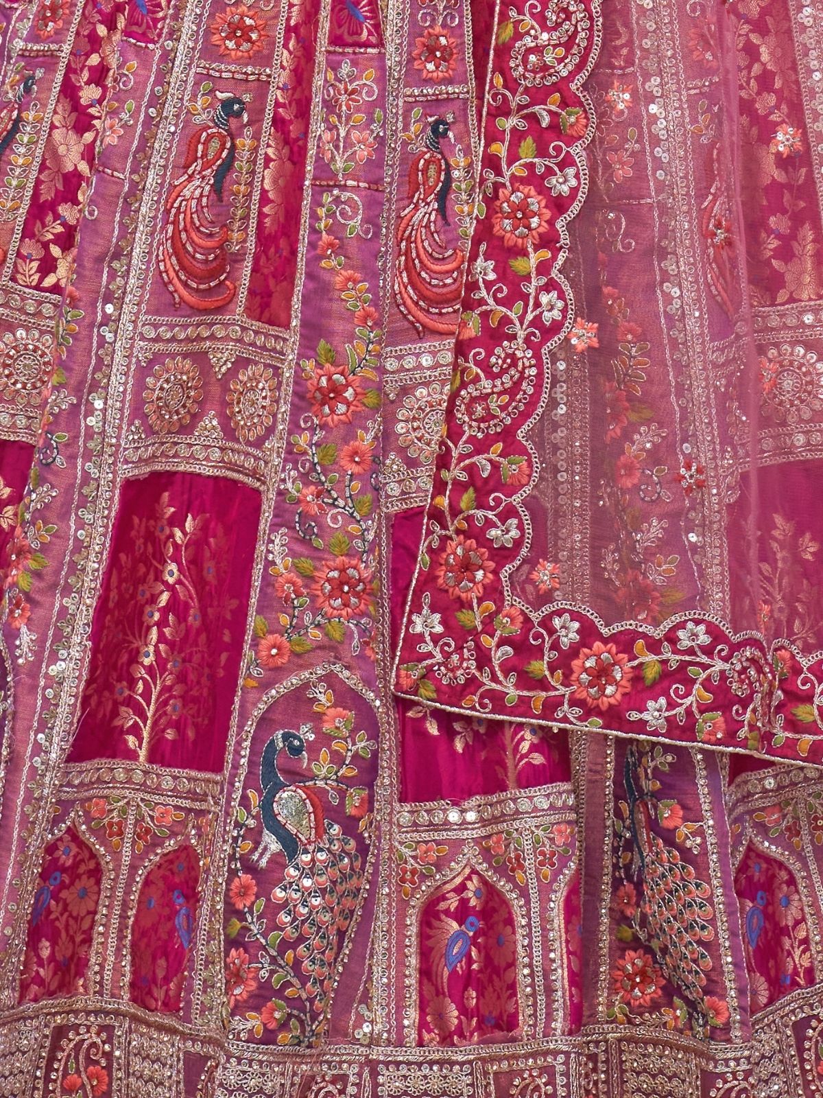 Odette Pink Organza Embellished Semi-Stitched Lehenga With Unstitched Blouse For Women - Image 6
