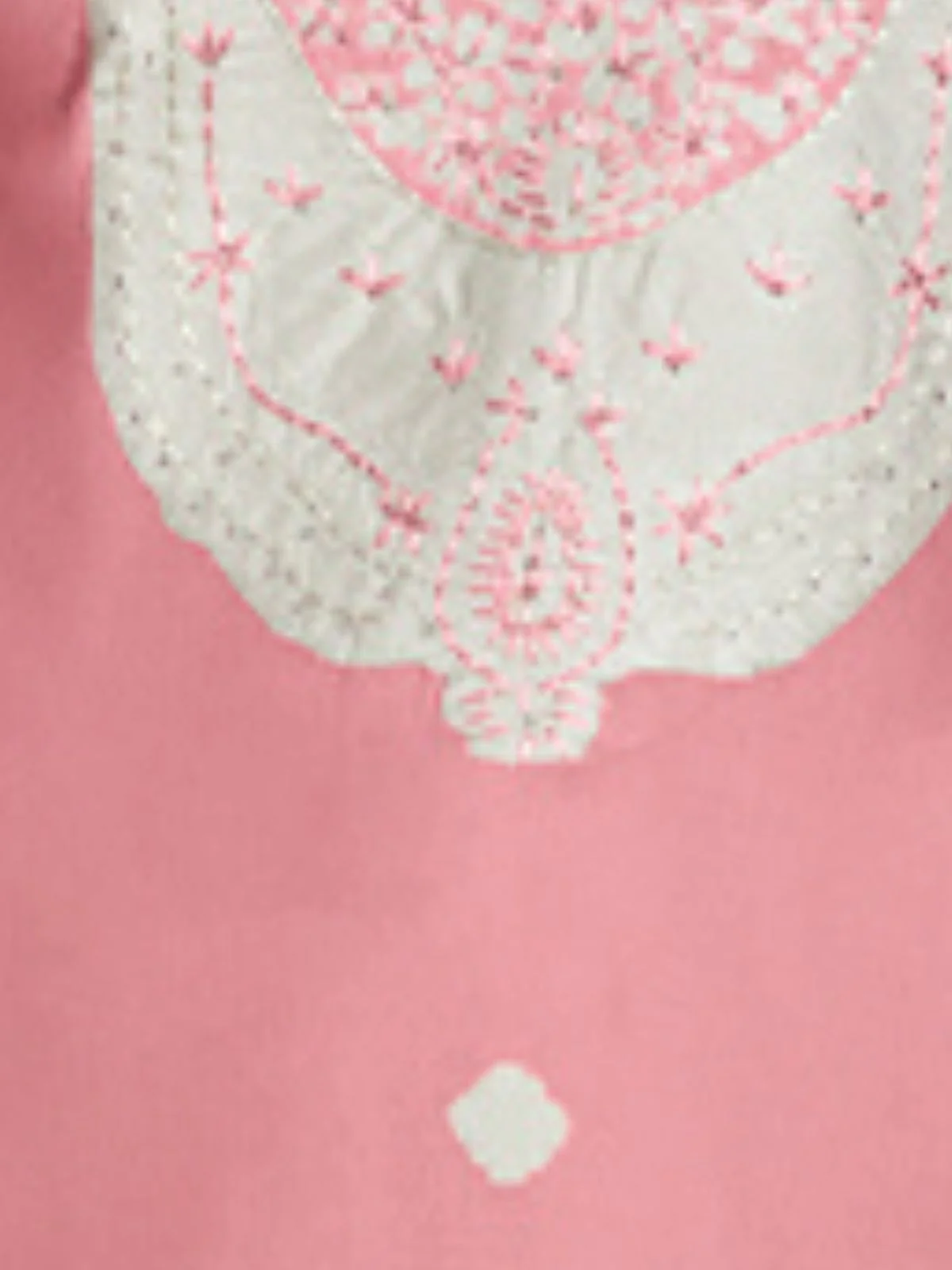 Odette Pink Organza Embroidered Semi-Stitched Kurta Set For Women - Image 3