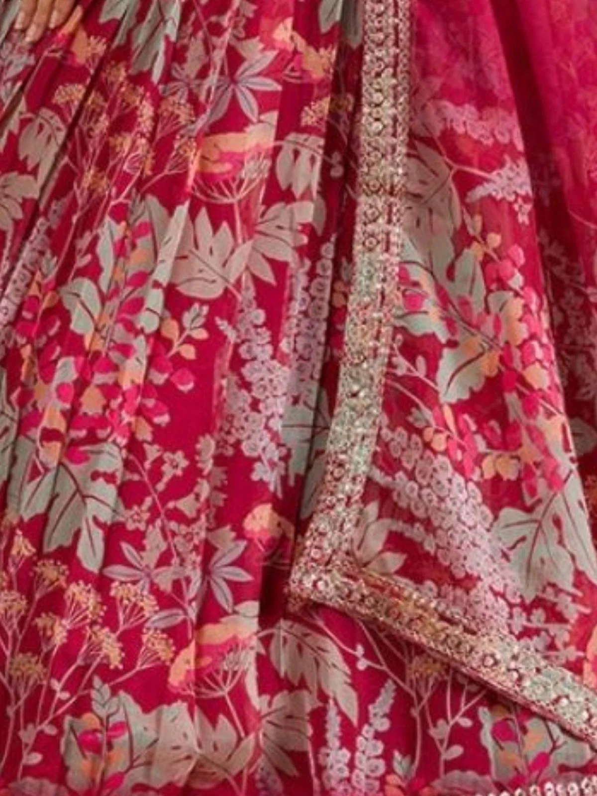 Odette Pink Organza Printed Stitched Lehenga Choli For Women - Image 7