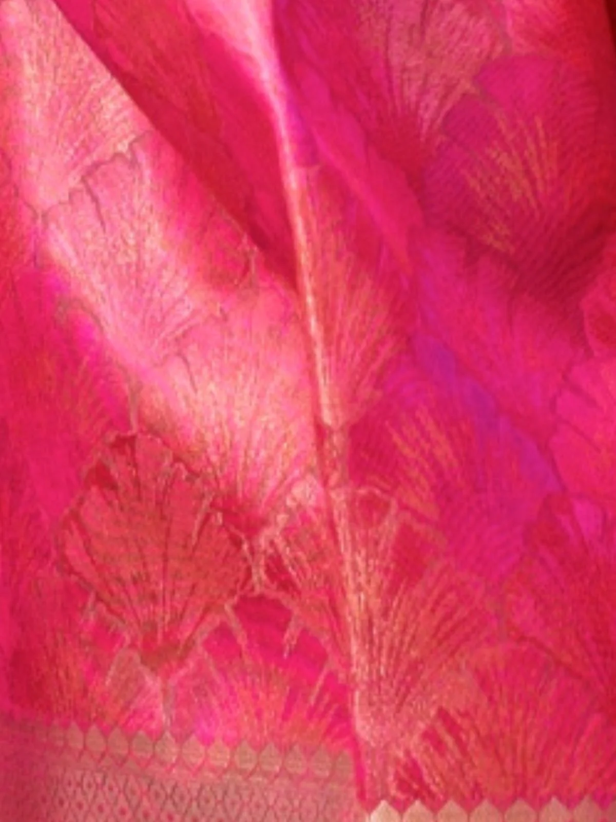 Odette Pink Organza Woven Saree With Unstitched Blouse For Women - Image 3