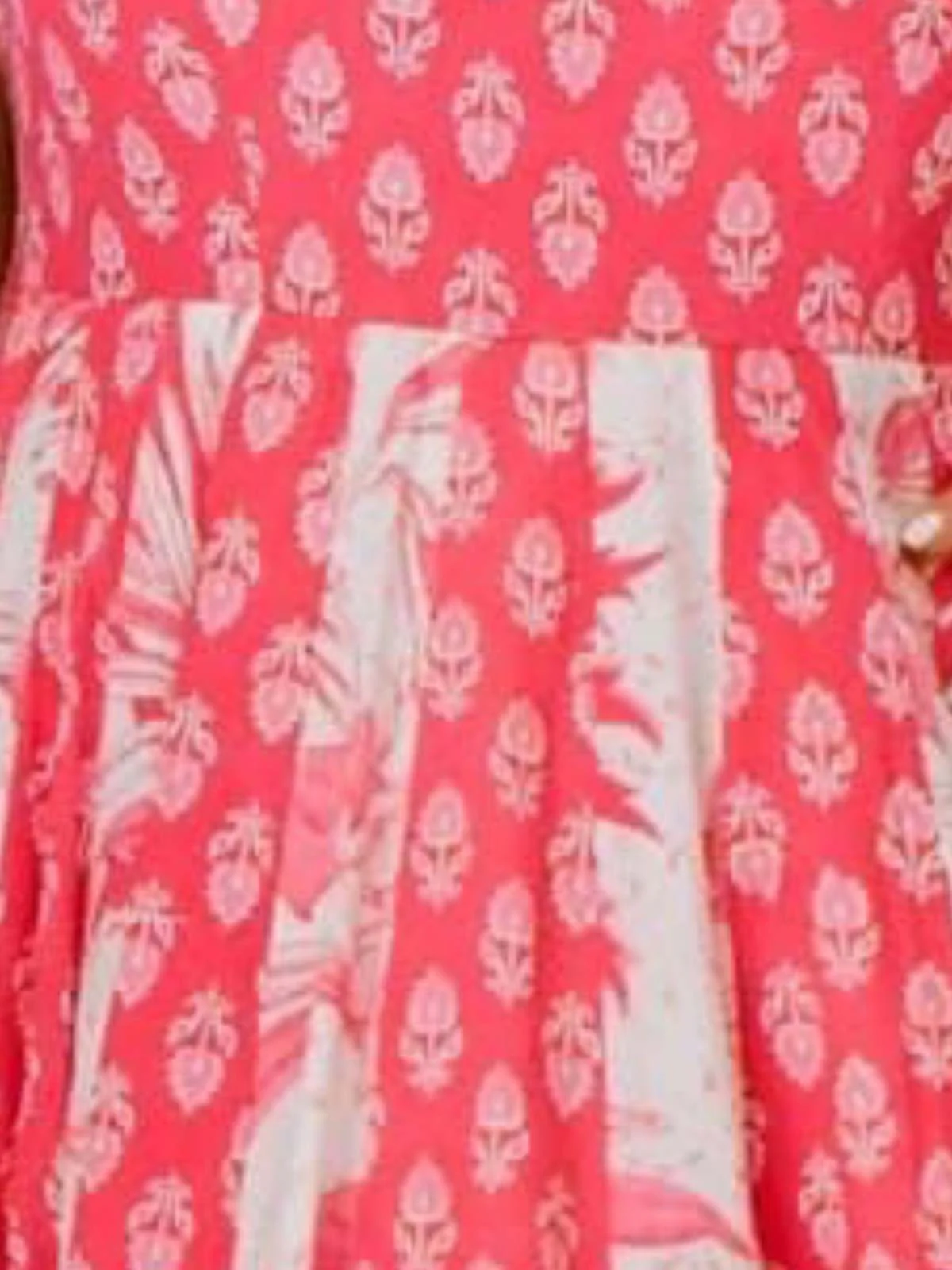 Odette Pink Printed Cotton Silk Stitched Gown For Women - Image 3