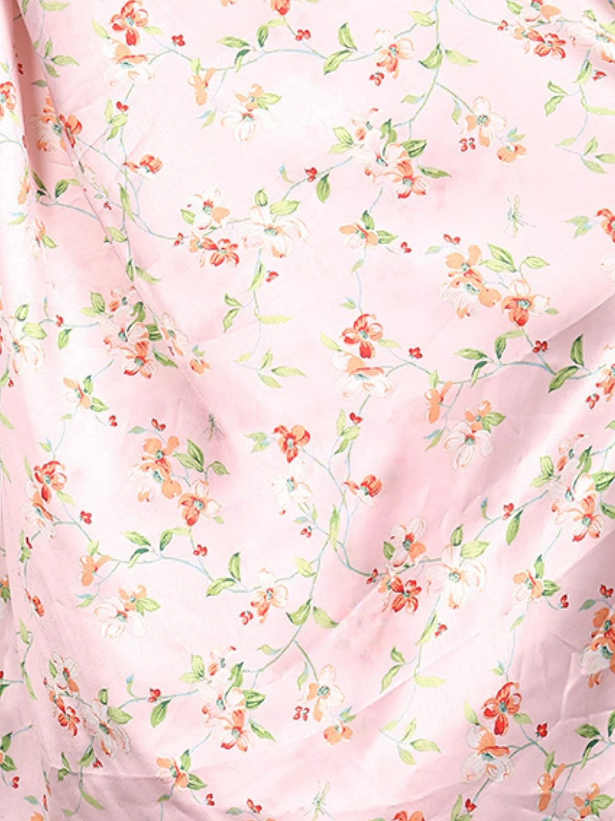 Odette Pink Satin Printed Saree With Unstitched Blouse For Women - Image 9