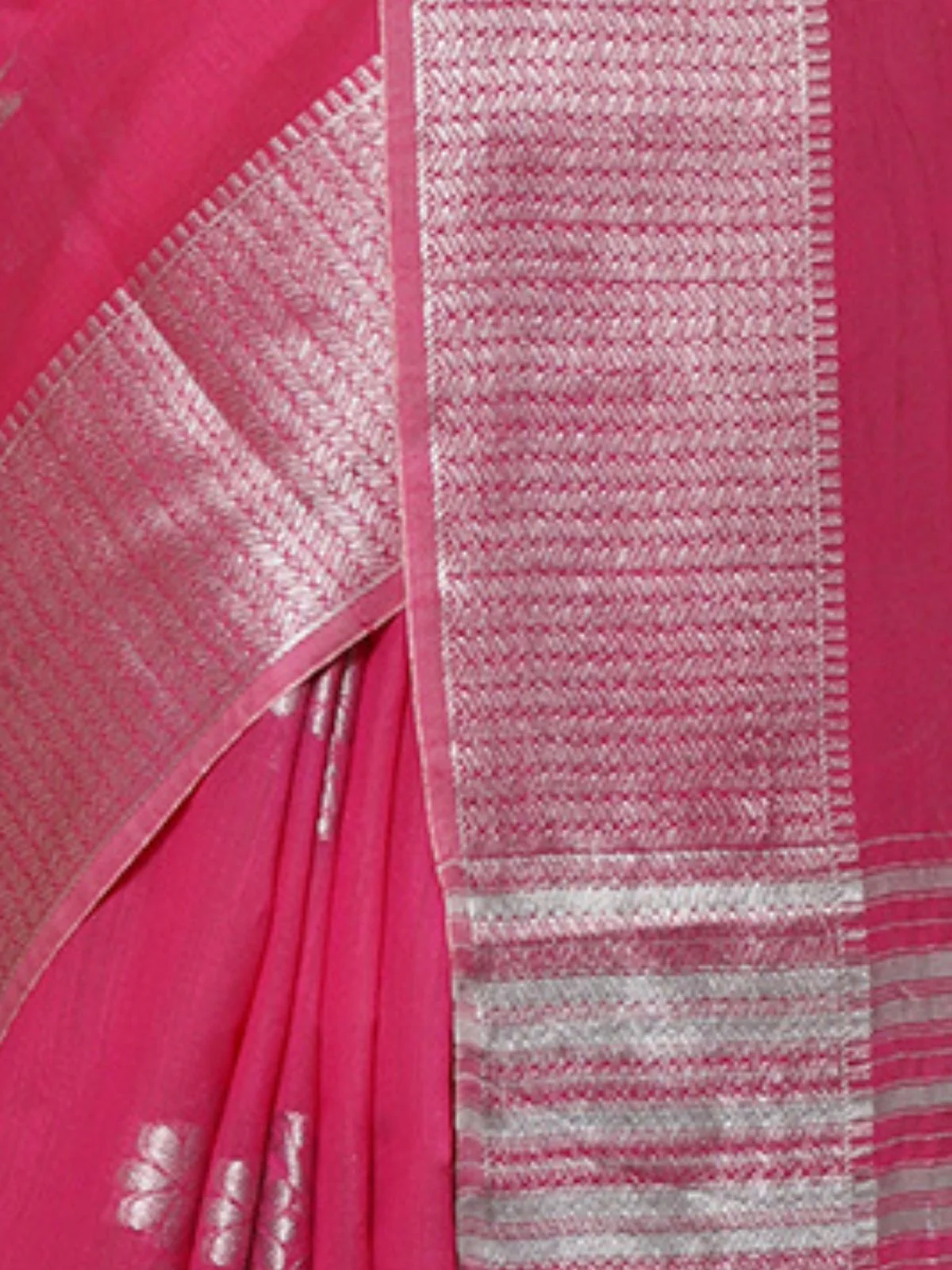 Odette Pink Silk Blend Embellished Saree For Women - Image 5