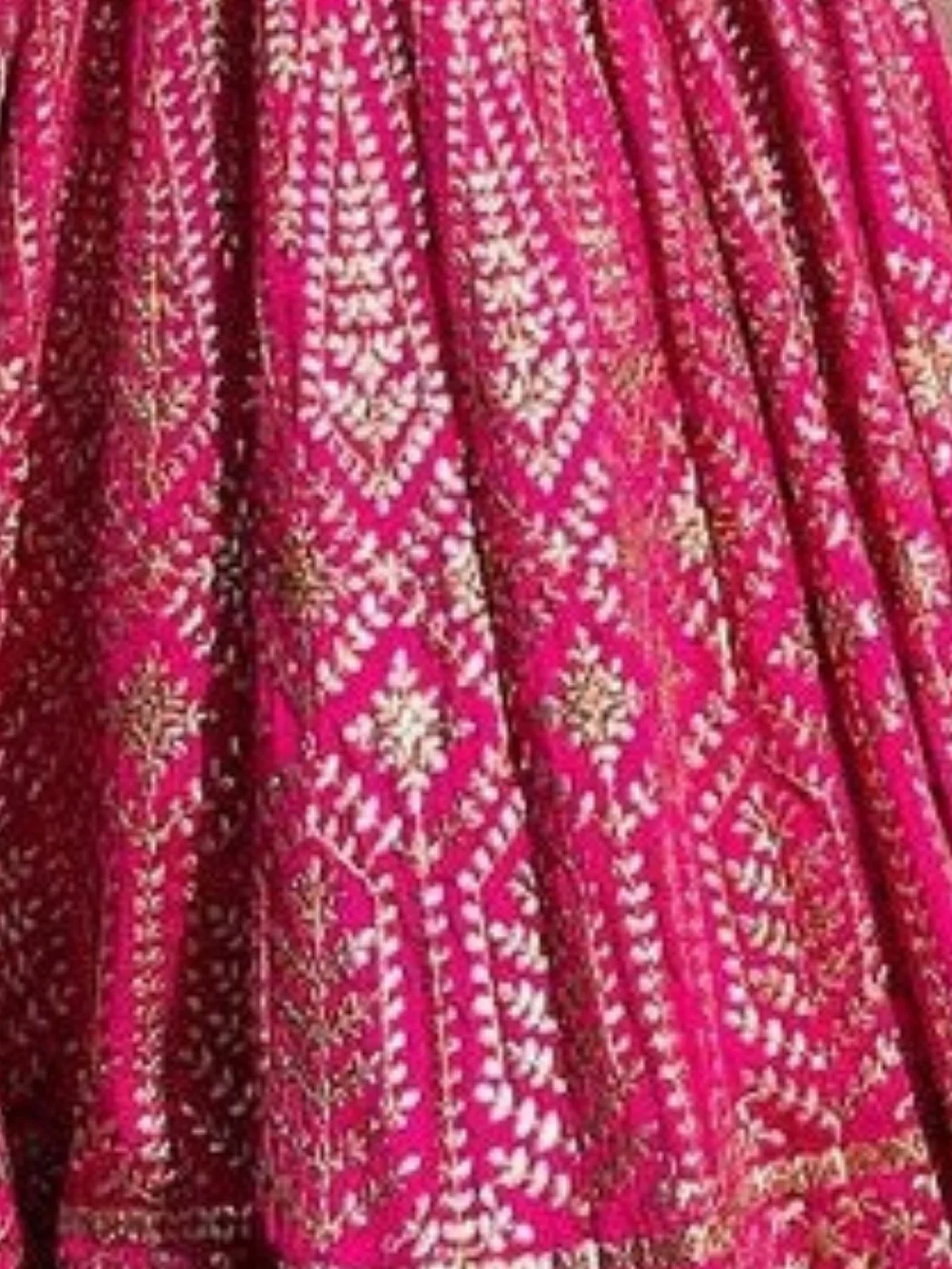 Odette Pink Silk Blend Embellished Semi-Stitched Lehenga For Women - Image 4