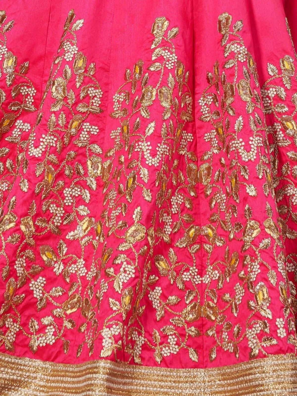 Odette Pink Silk Blend Embroidered Semi Stitched Lehenga With Blouse For Women - Image 6