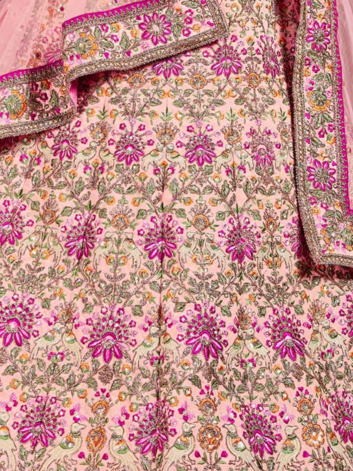 Odette Pink Silk Blend Embroidered Semi Stitched Lehenga With Blouse For Women - Image 6