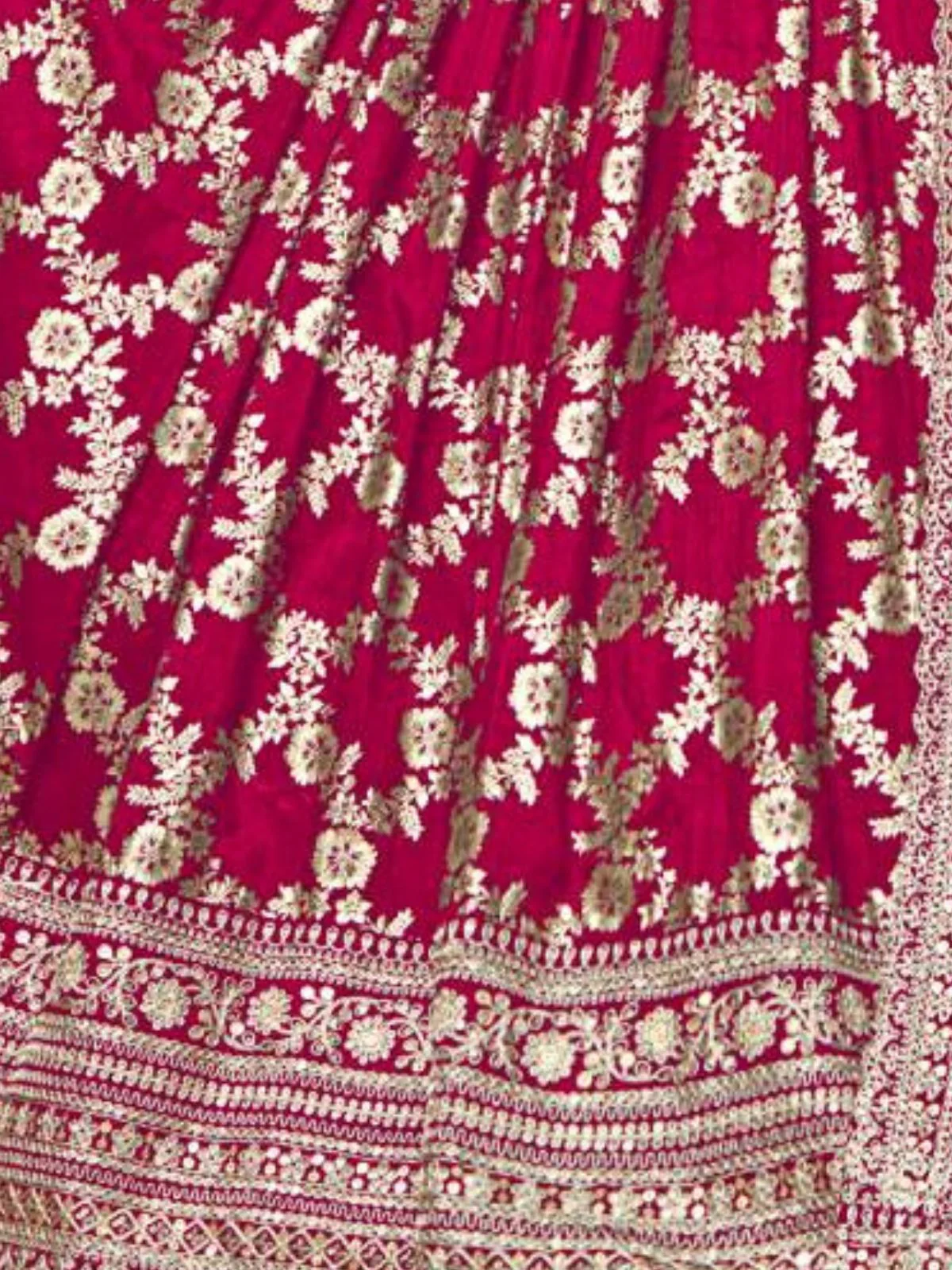 Odette Pink Silk Blend Foil Print Gown For Women - Image 5