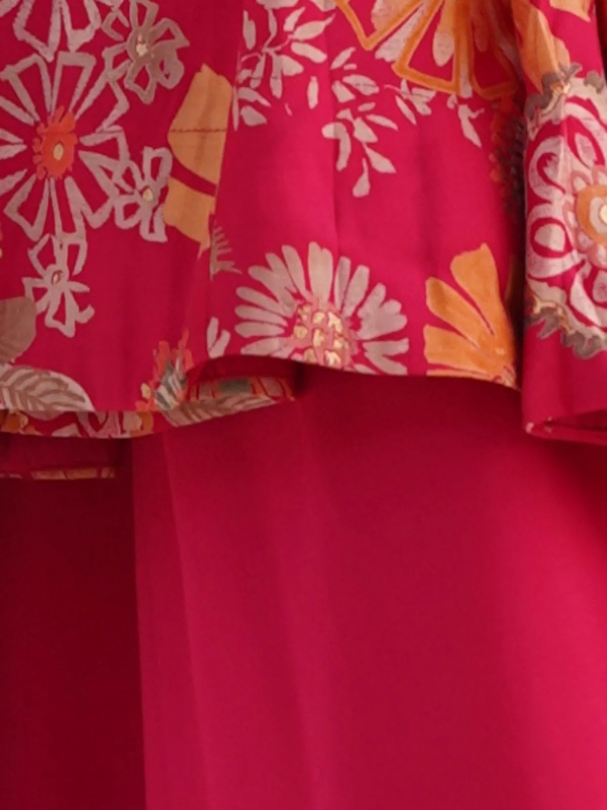 Odette Pink Silk Blend Printed Stitched Kurta Set For Women - Image 6