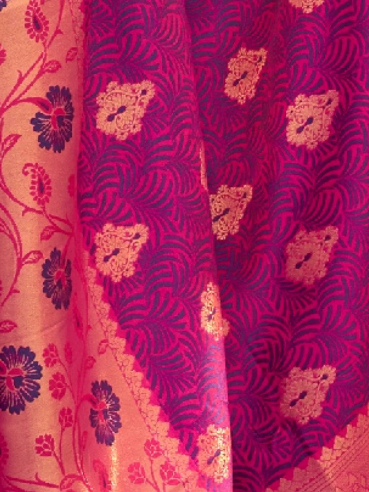 Odette Pink Silk Blend Woven Saree With Unstitched Blouse for Women - Image 3