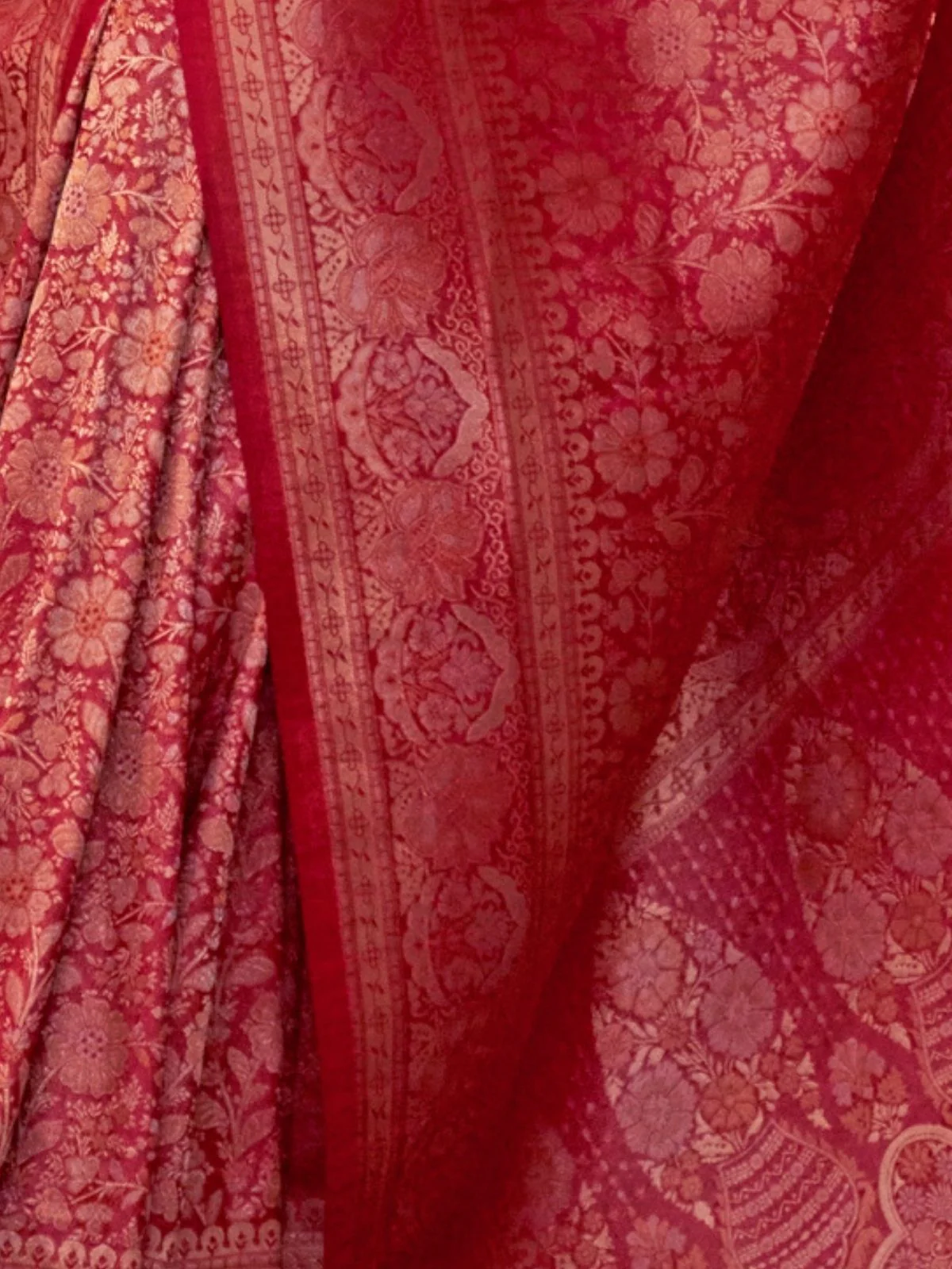 Odette Pink Silk Blend Woven Saree With Unstitched Blouse For Women - Image 3