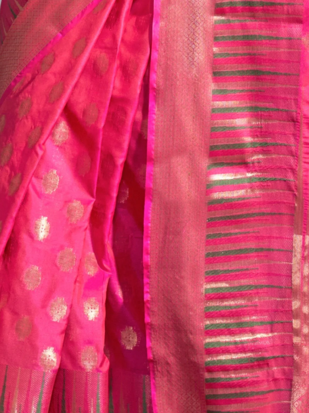Odette Pink Silk Blend Woven Saree With Unstitched Blouse For Women - Image 3