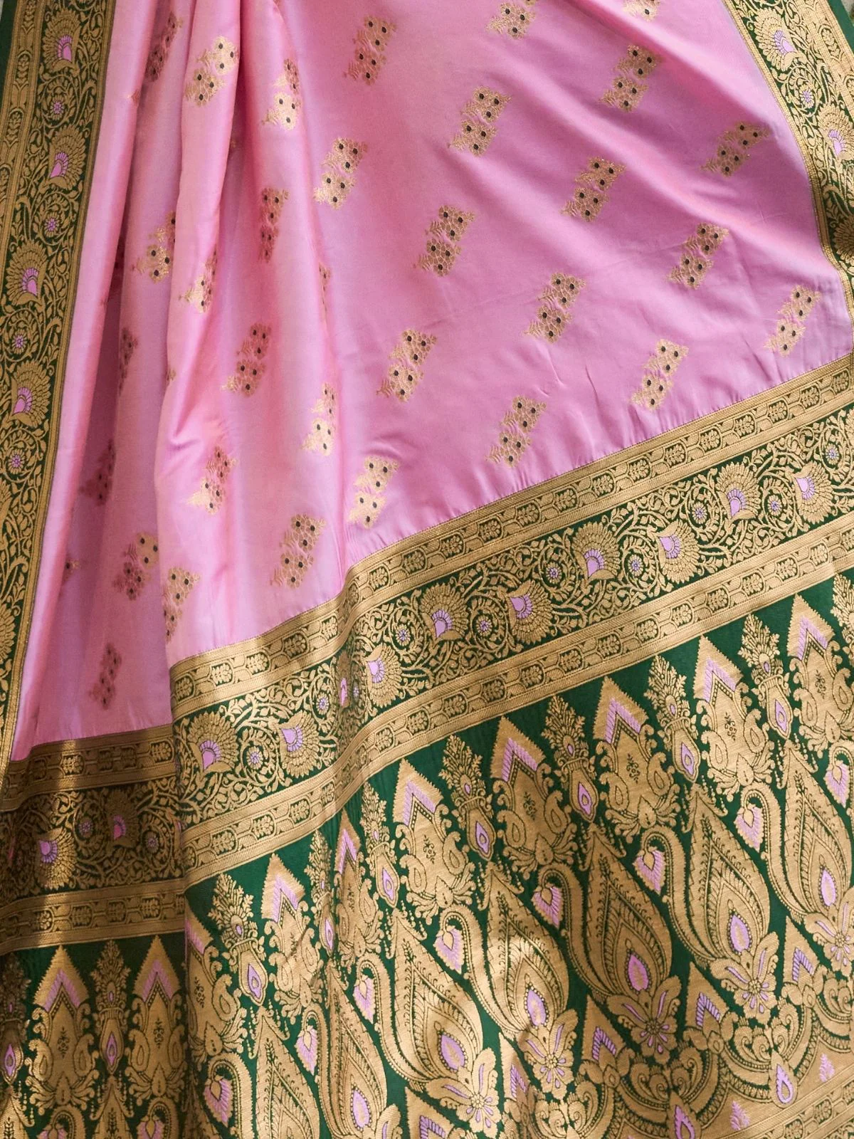 Odette Pink Silk Woven Saree For Women - Image 6