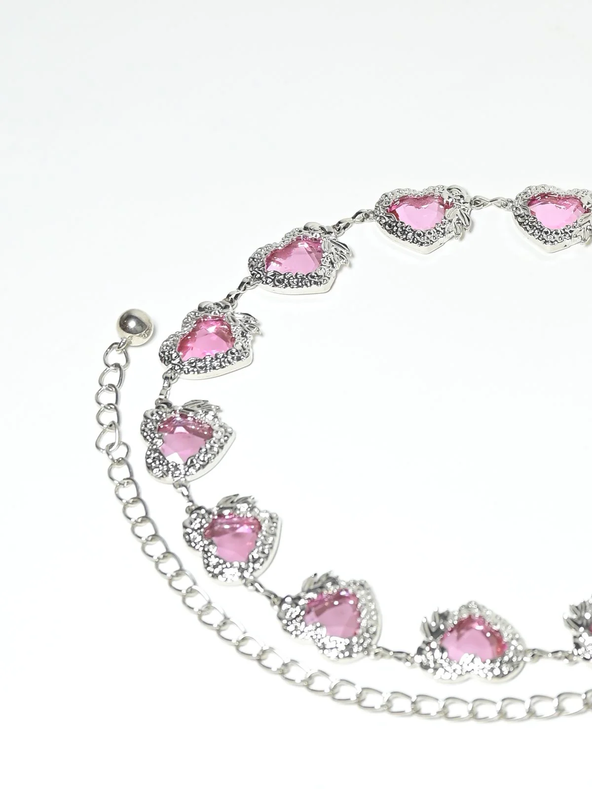 Odette Pink & Silver Alloy Embellished Belt For Women - Image 5
