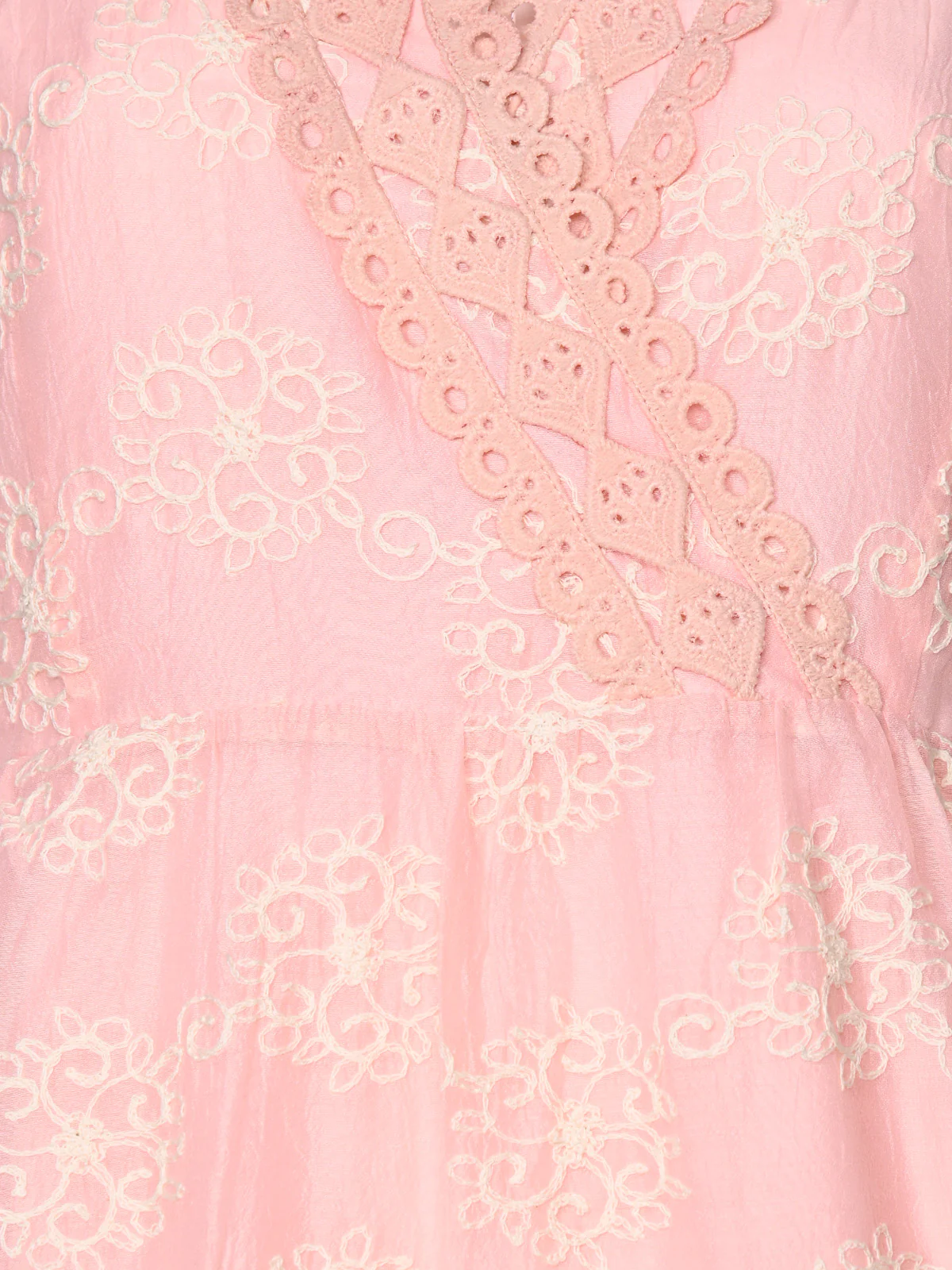Odette Pink Soft Net Embroidered Dresses For Women - Image 4