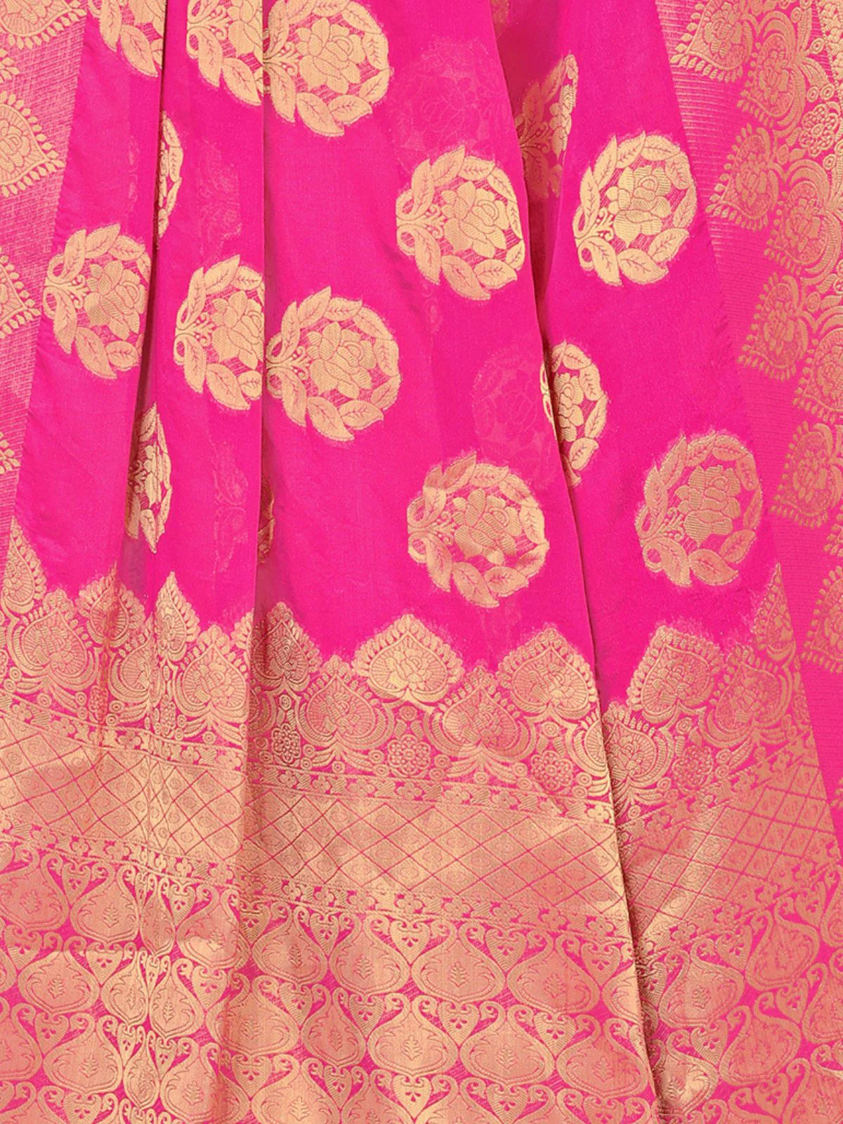 Odette Pink Viscose  Woven Saree With Unstitched Blouse For Women - Image 5