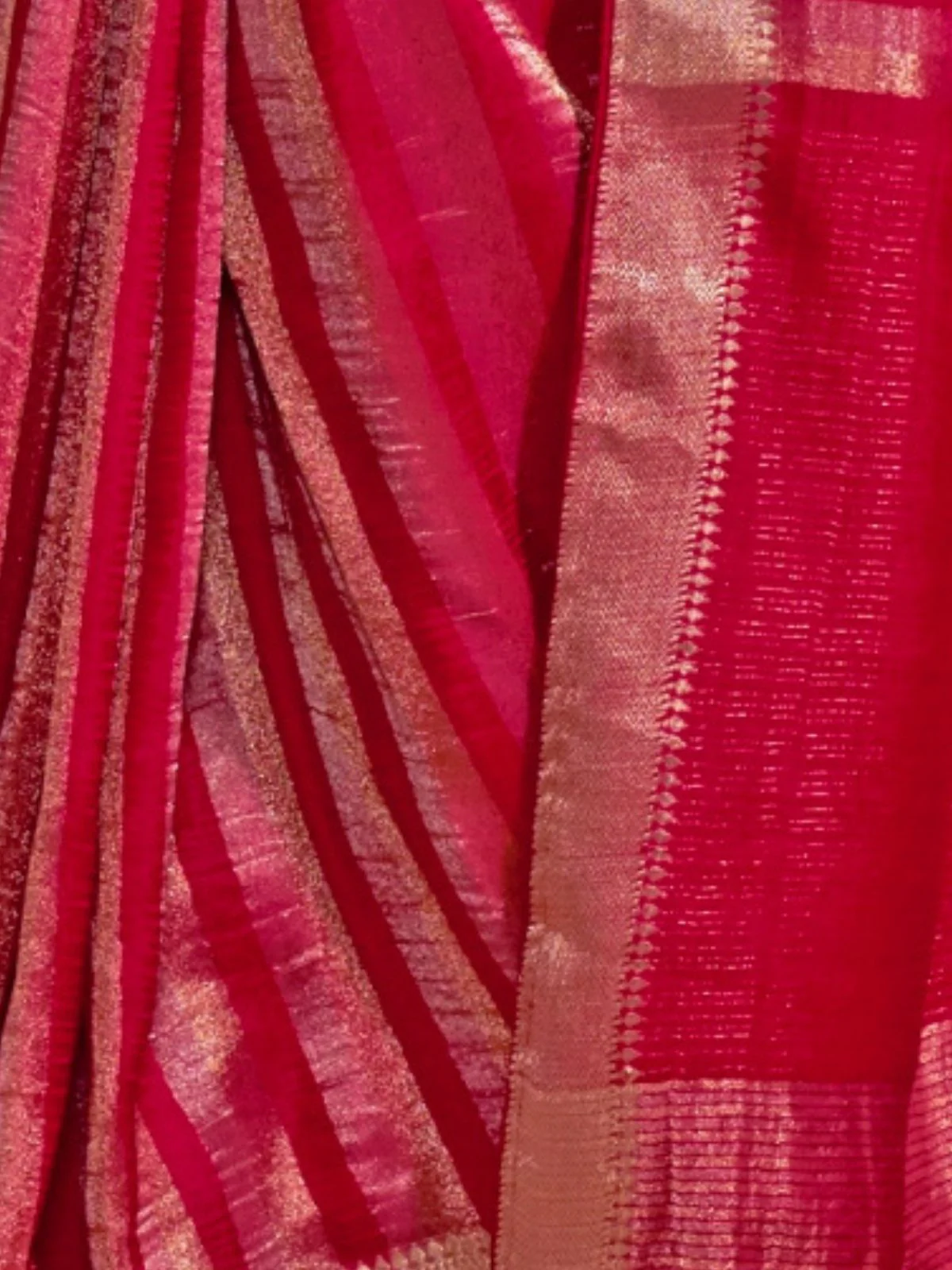 Odette Pink Viscose Woven Saree With Unstitched Blouse For Women - Image 3