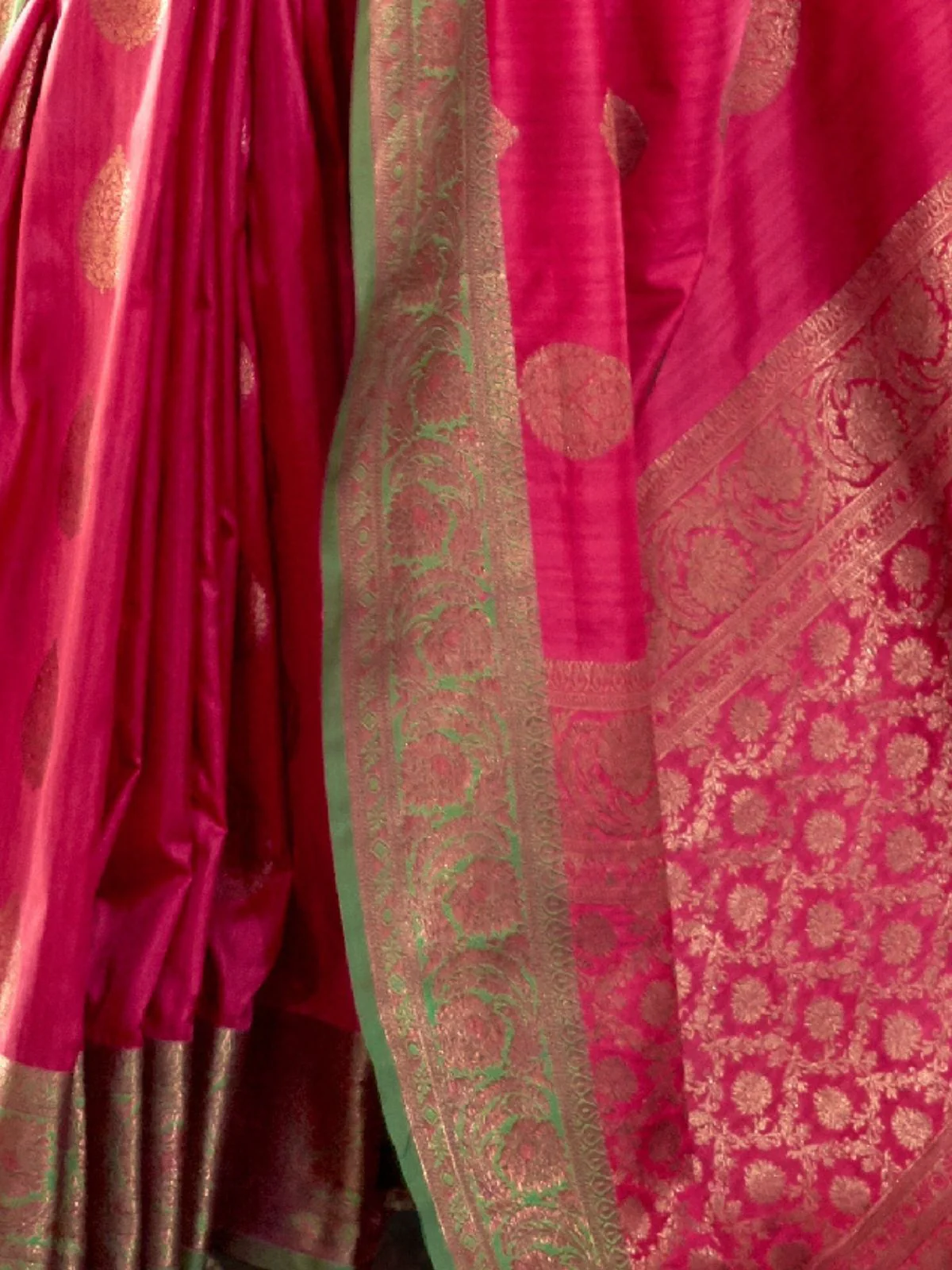 Odette Pink Woven Design Silk Blend Saree With Unstitched Blouse For Women - Image 3