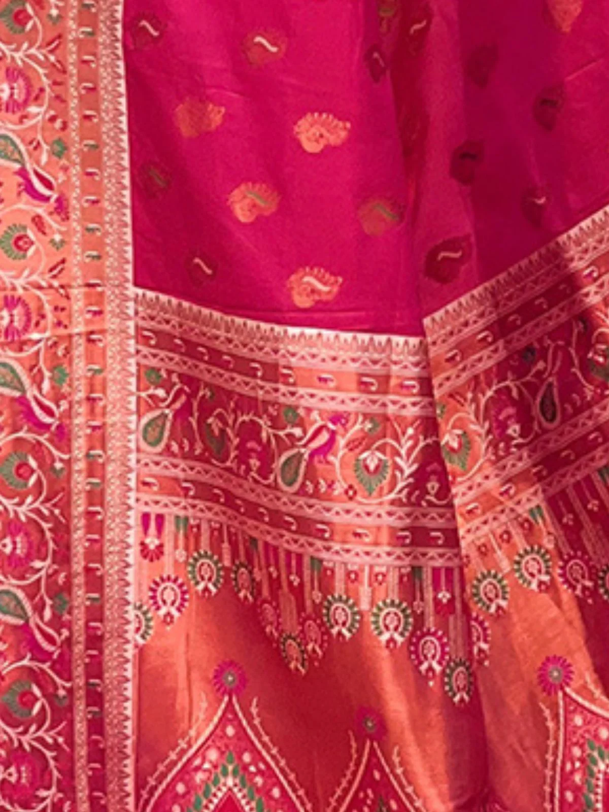 Odette Pink Woven Design Silk Blend Saree With Unstitched Blouse For Women - Image 4