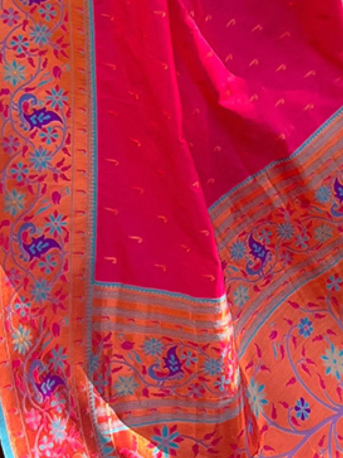 Odette Pink Woven Design Silk Blend Saree With Unstitched Blouse For Women - Image 4