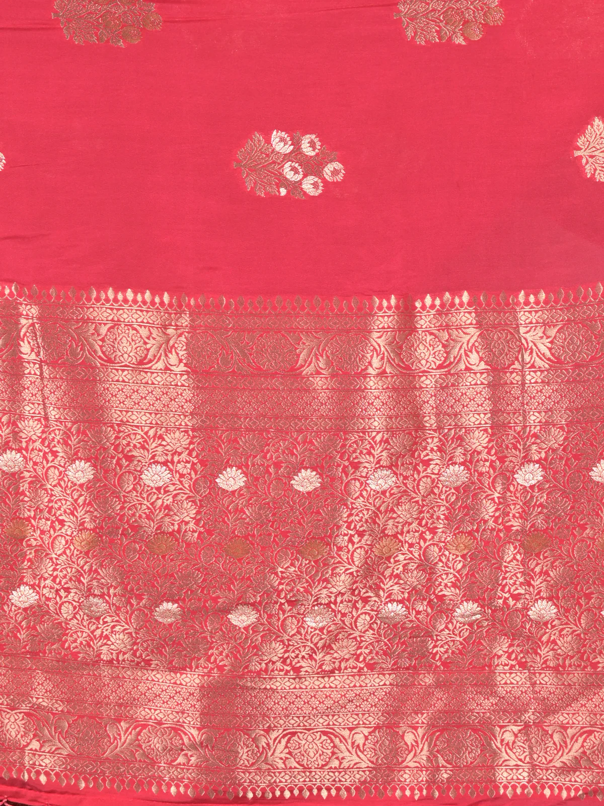 Odette Pink Woven Silk Blend Saree With Unstitched Blouse For Women - Image 5