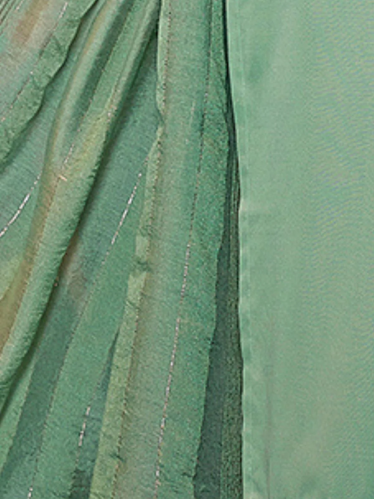 Odette Pista Green Cotton Blend Solid Stiched Kurta Set For Women - Image 7