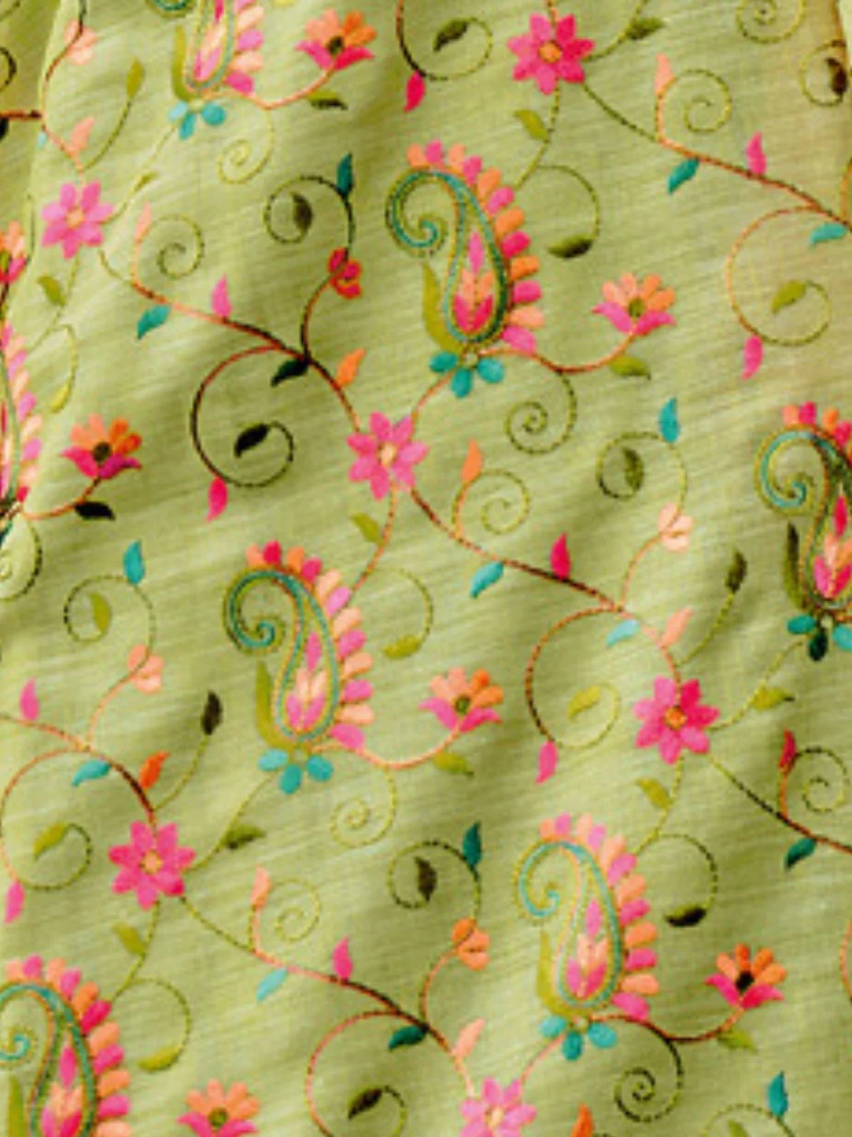 Odette Pista Green Cotton Linen Striped Saree For Women - Image 3