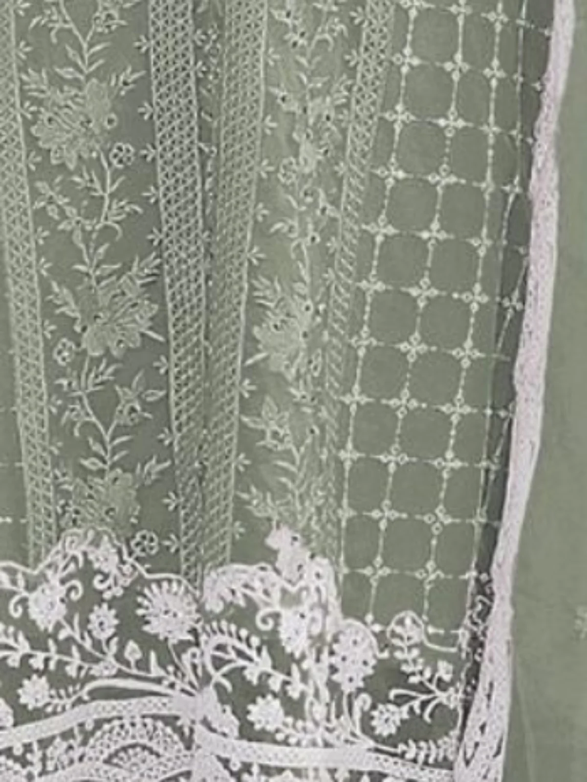 Odette Pista Silk Blend Embellished Semi Stitched Kurta Set For Women - Image 3