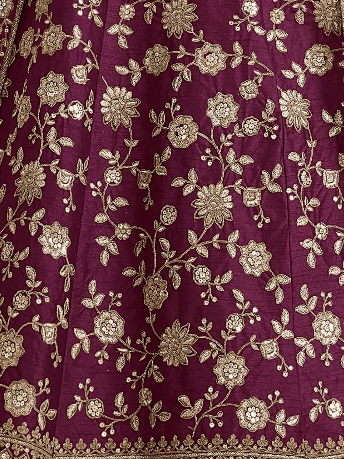 Odette Purple Art Silk Embroidered Semi-Stitched lehenga For Women - Image 4