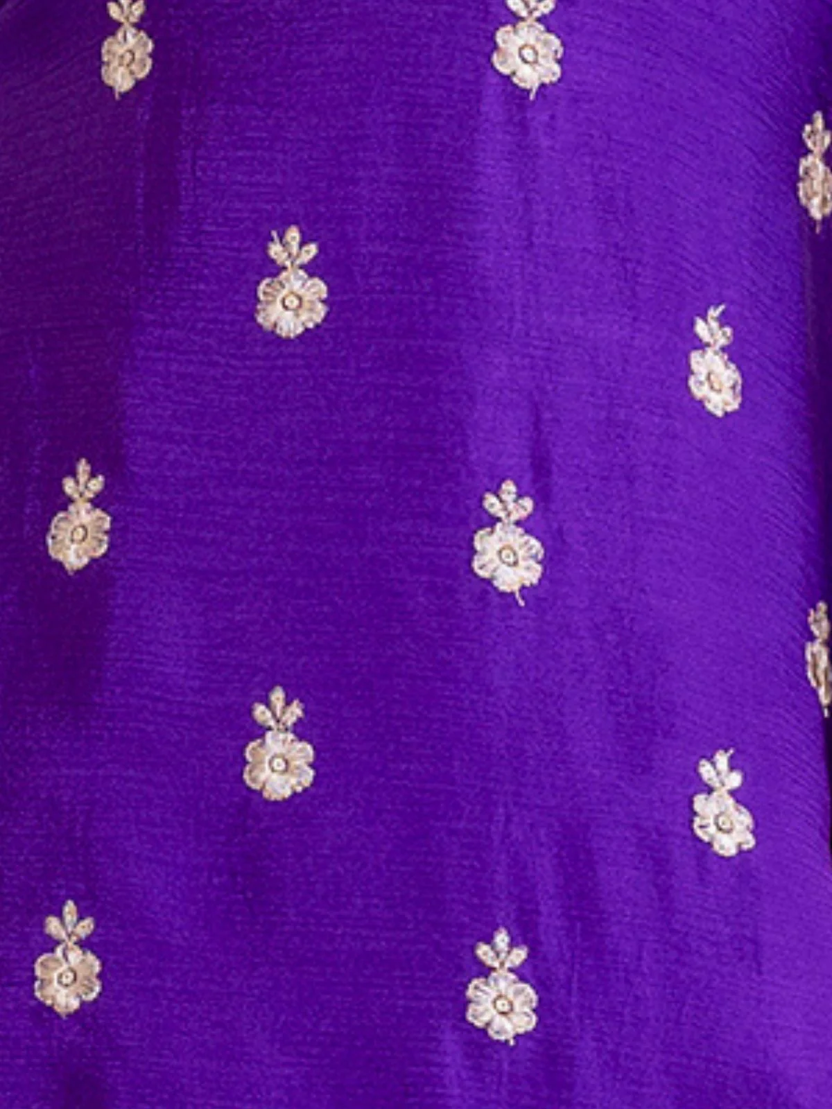 Odette Purple Chiffon Embroidered Stitched Kurta Set For Women - Image 4