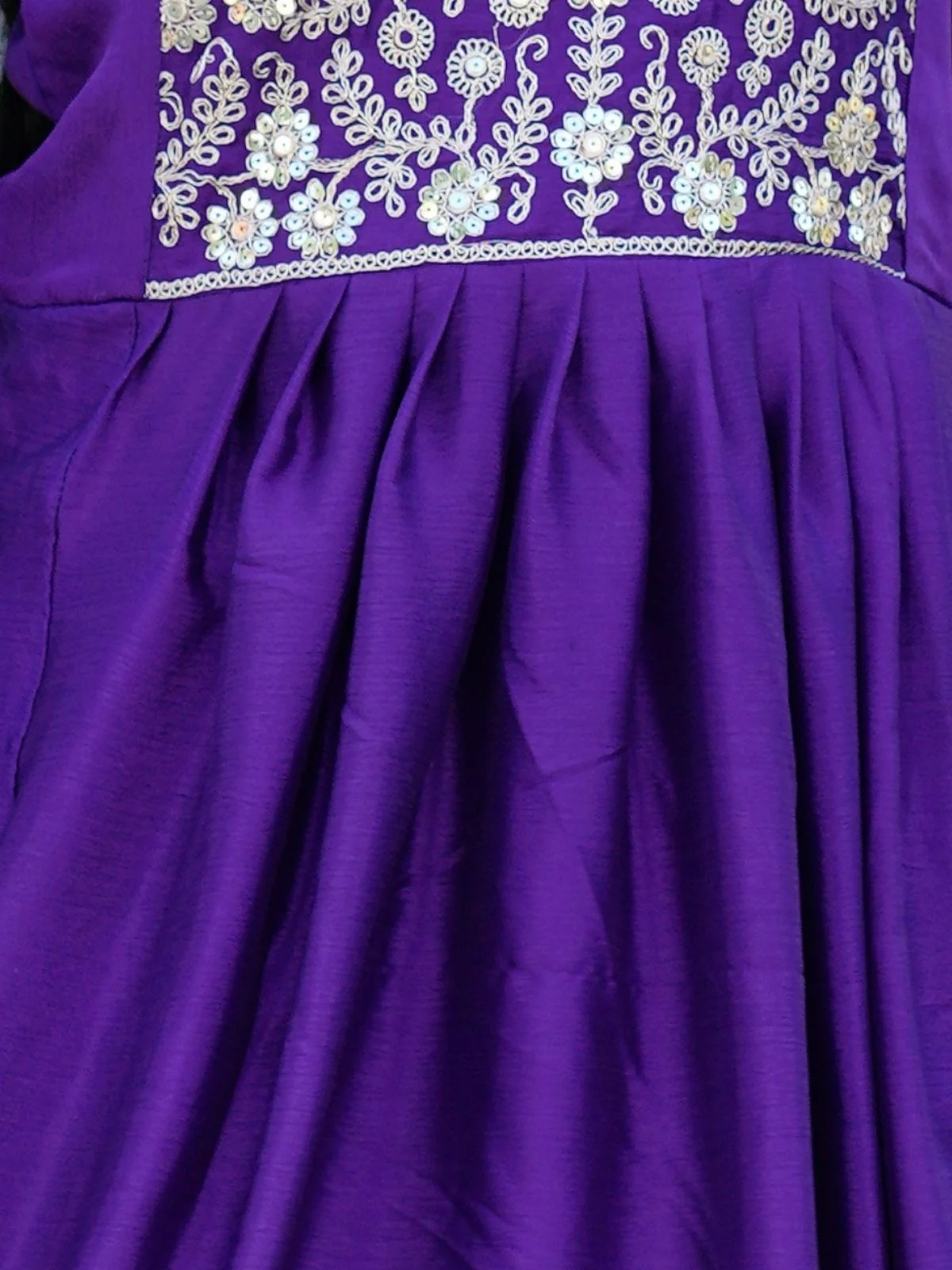 Odette Purple Chinon Embroidered Stitched Kurta Set For Women - Image 5