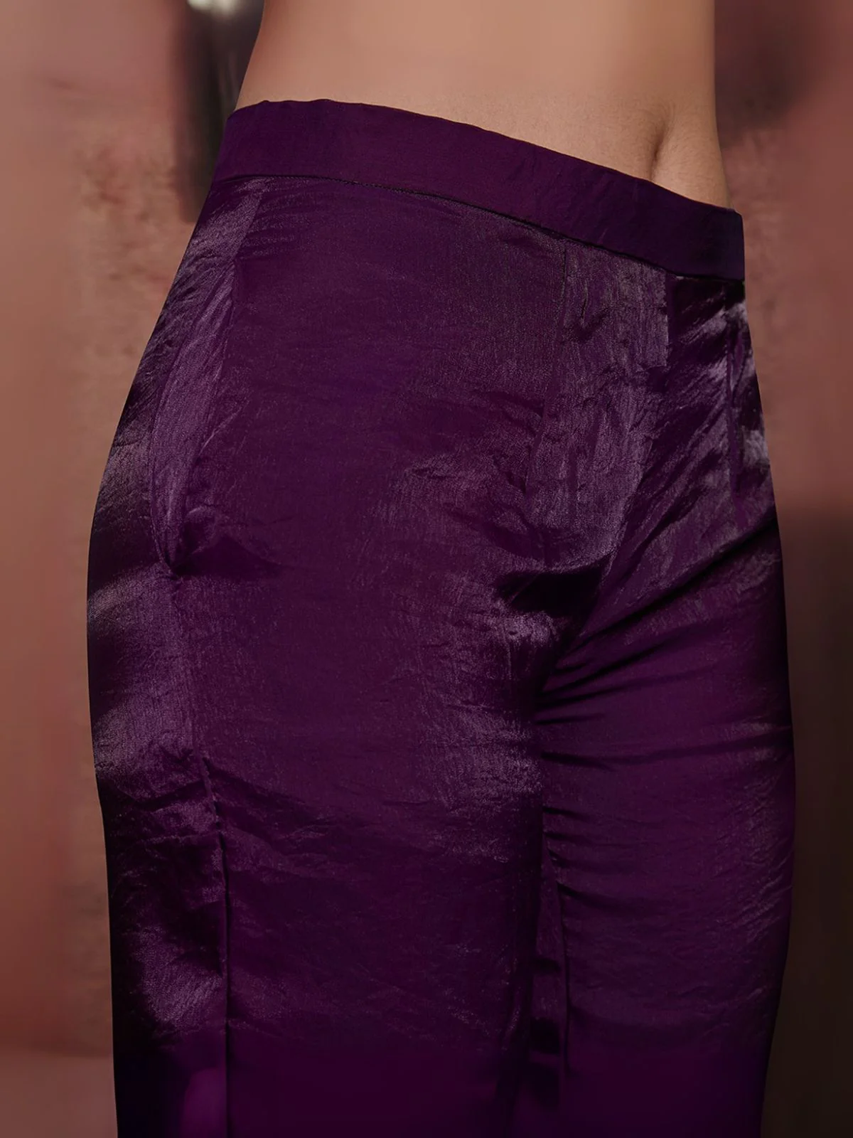 Odette Purple Cotton Blend Embellished Co-ord Set For Women - Image 8
