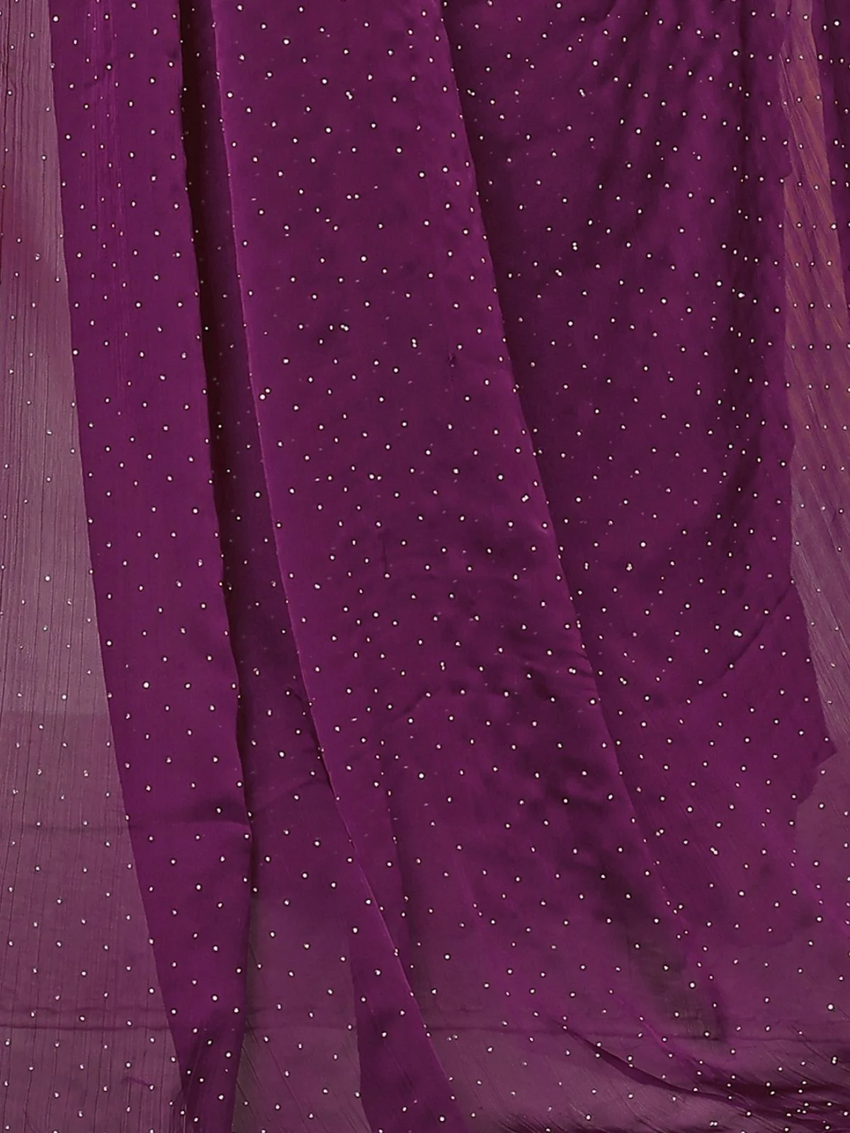Odette Purple Georgette Embellished Saree For Women - Image 5