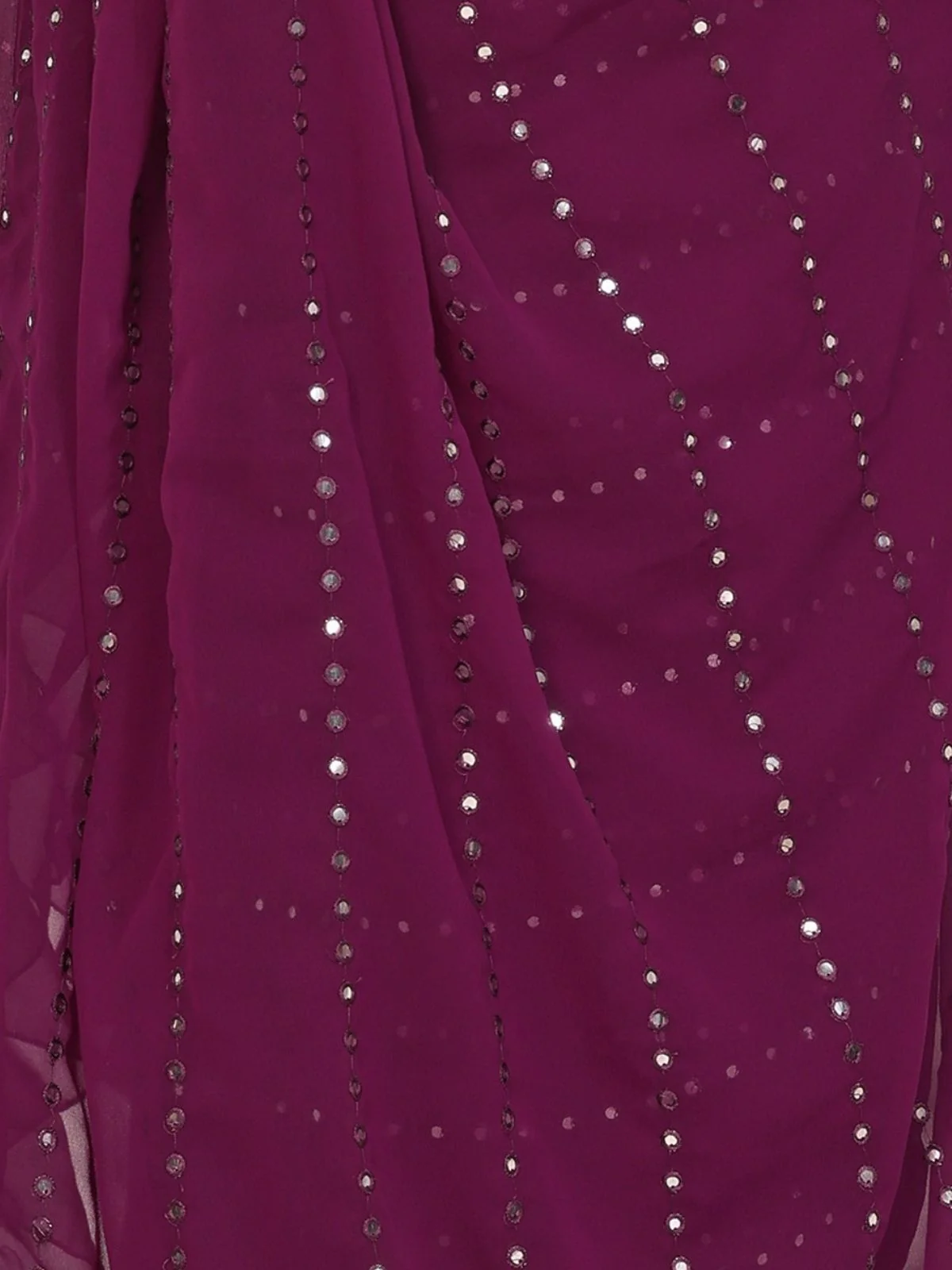 Odette Purple Georgette Embellished Saree For Women - Image 5