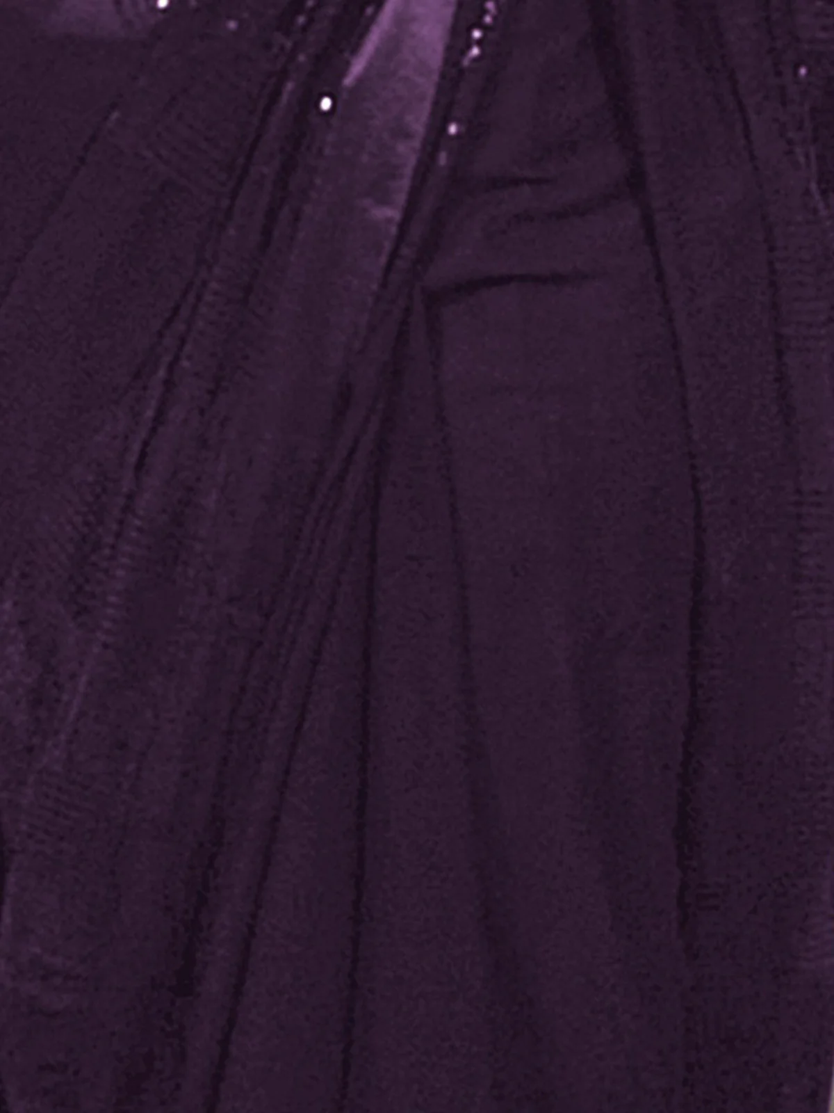 Odette Purple Georgette Embellished Saree With Unstitched Blouse For Women - Image 3