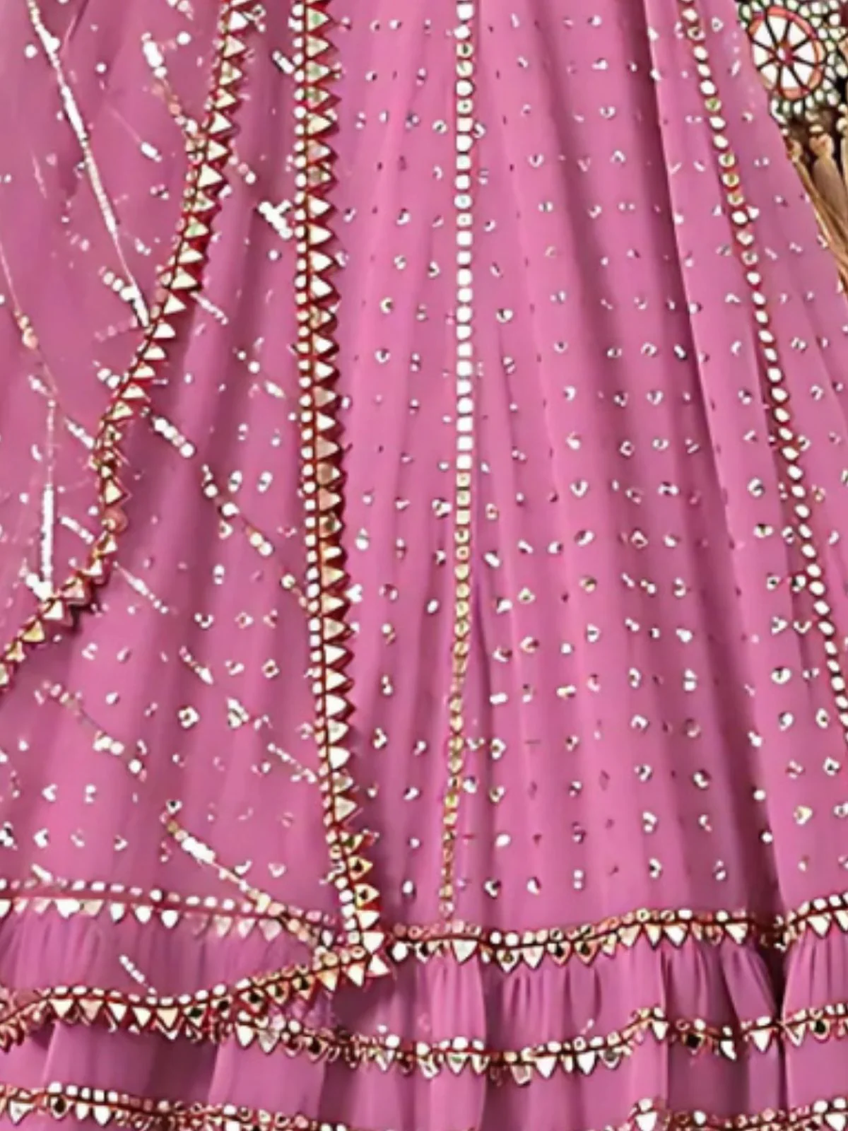 Odette Purple Georgette Embellished Semi-Stitched lehenga For Women - Image 5